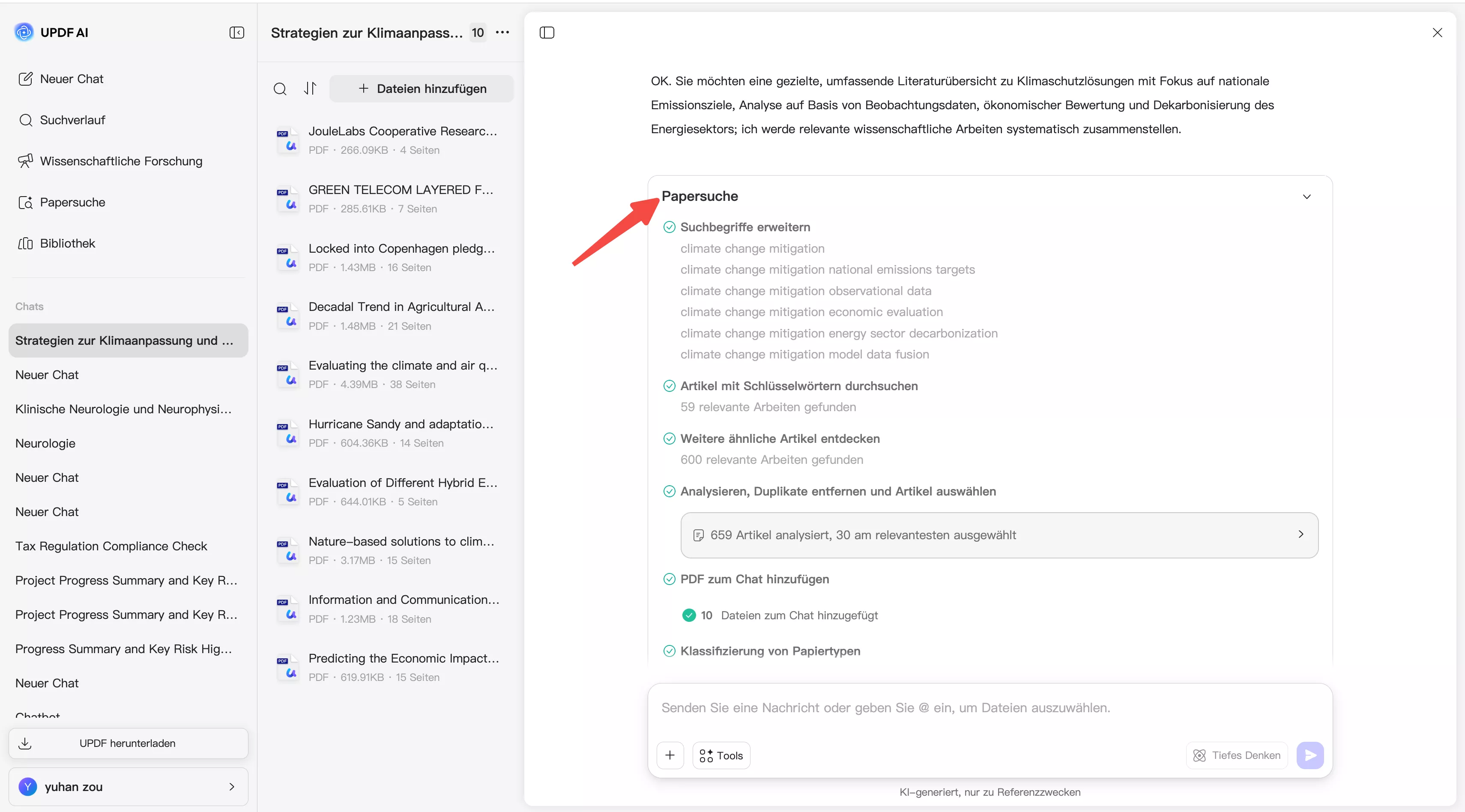Forschungsartikel, PDF, KI, Deep Research