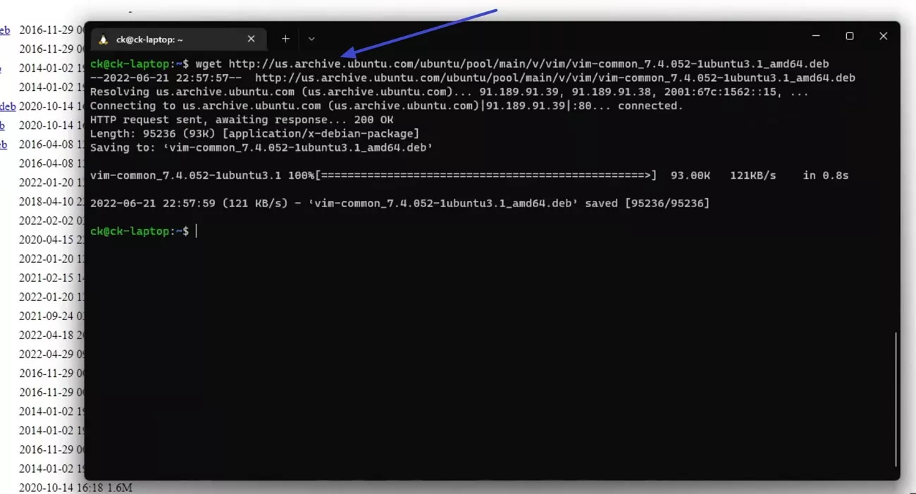 use wget tool scrap files folders
