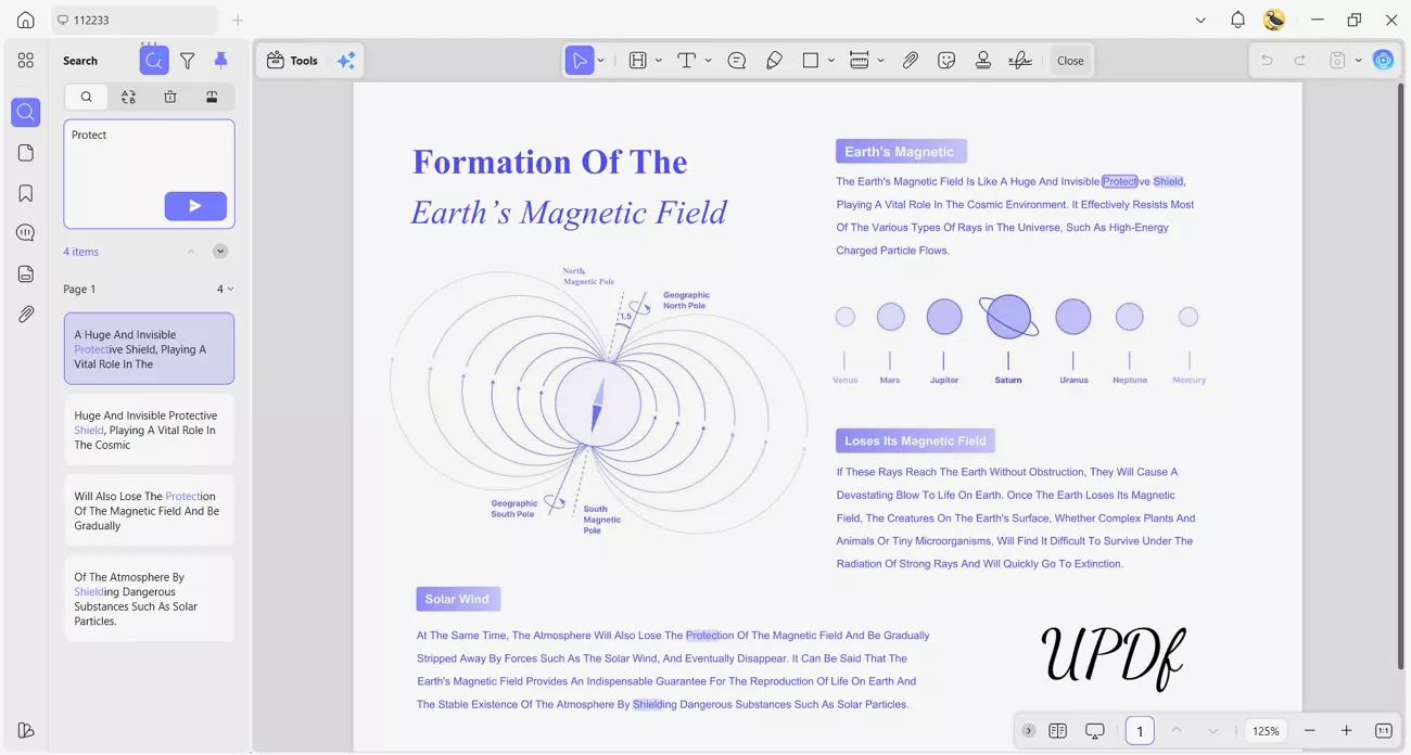 updf semantic search agent relevant keywords