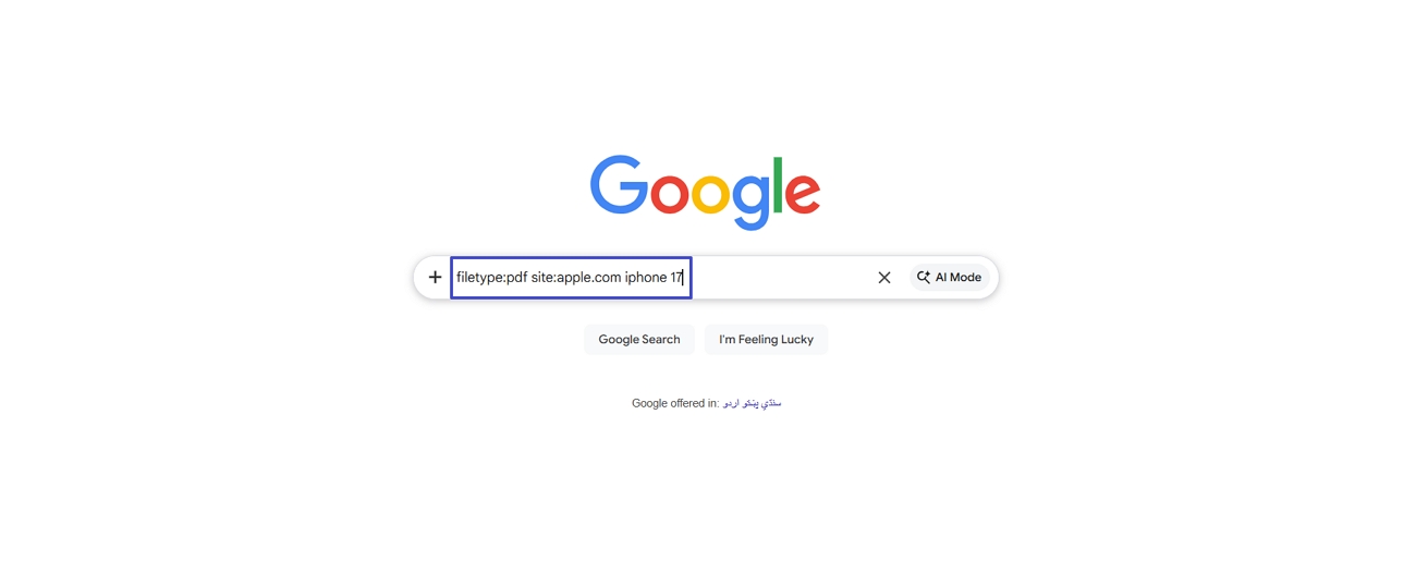 type search data google search