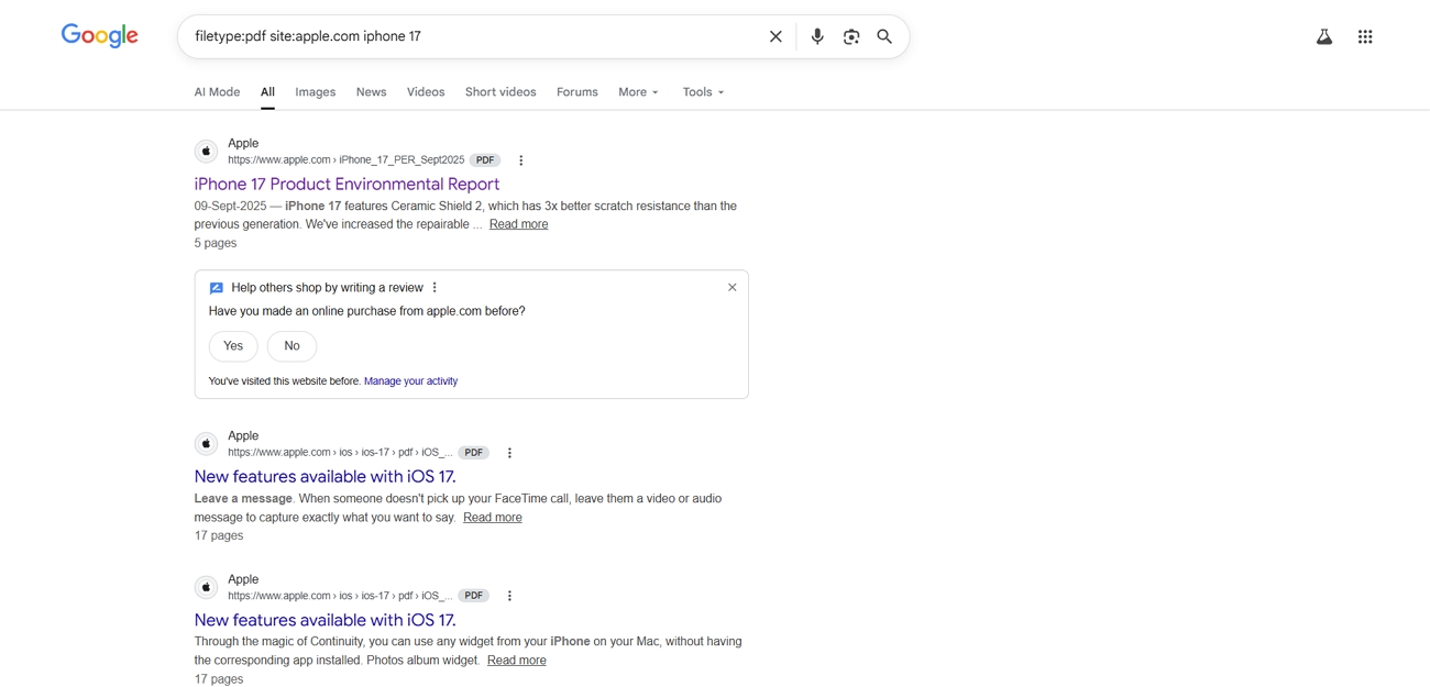 find relevant pdf google search