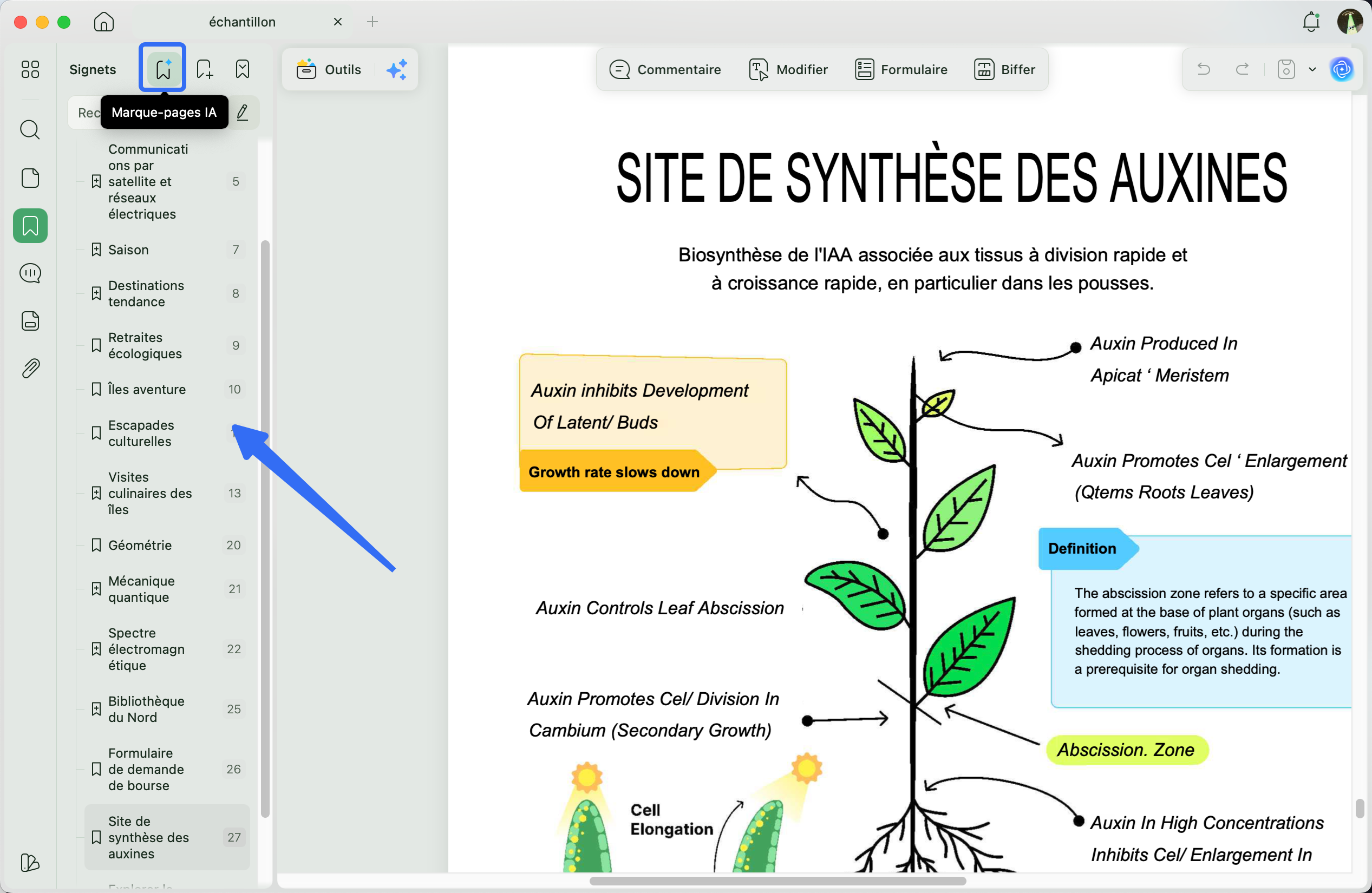 génération instantanée de signets avec l’IA UPDF