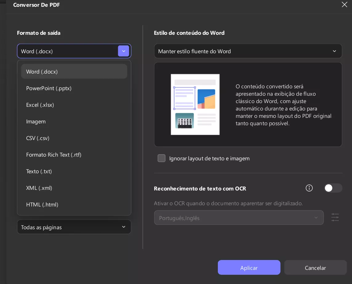 Suporte a múltiplos formatos no UPDF