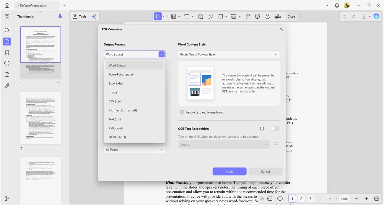 convert thesis preparation pdfs other formats