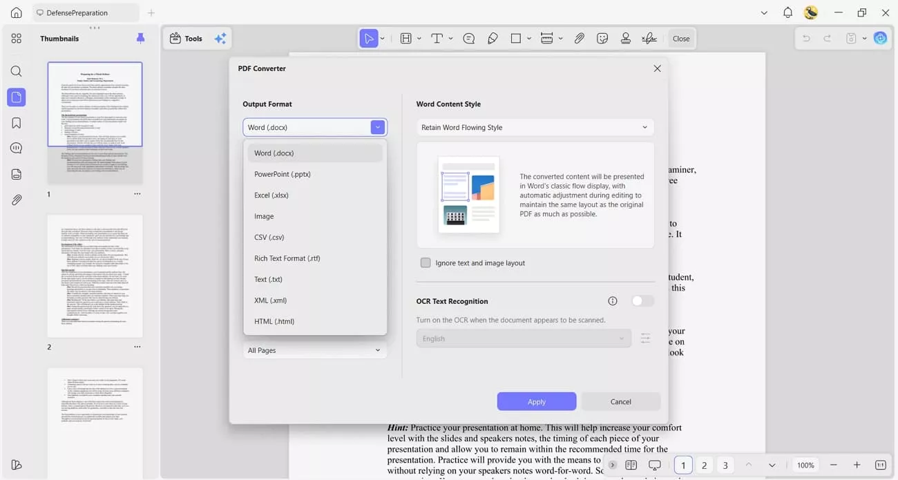 convert thesis preparation pdfs other formats