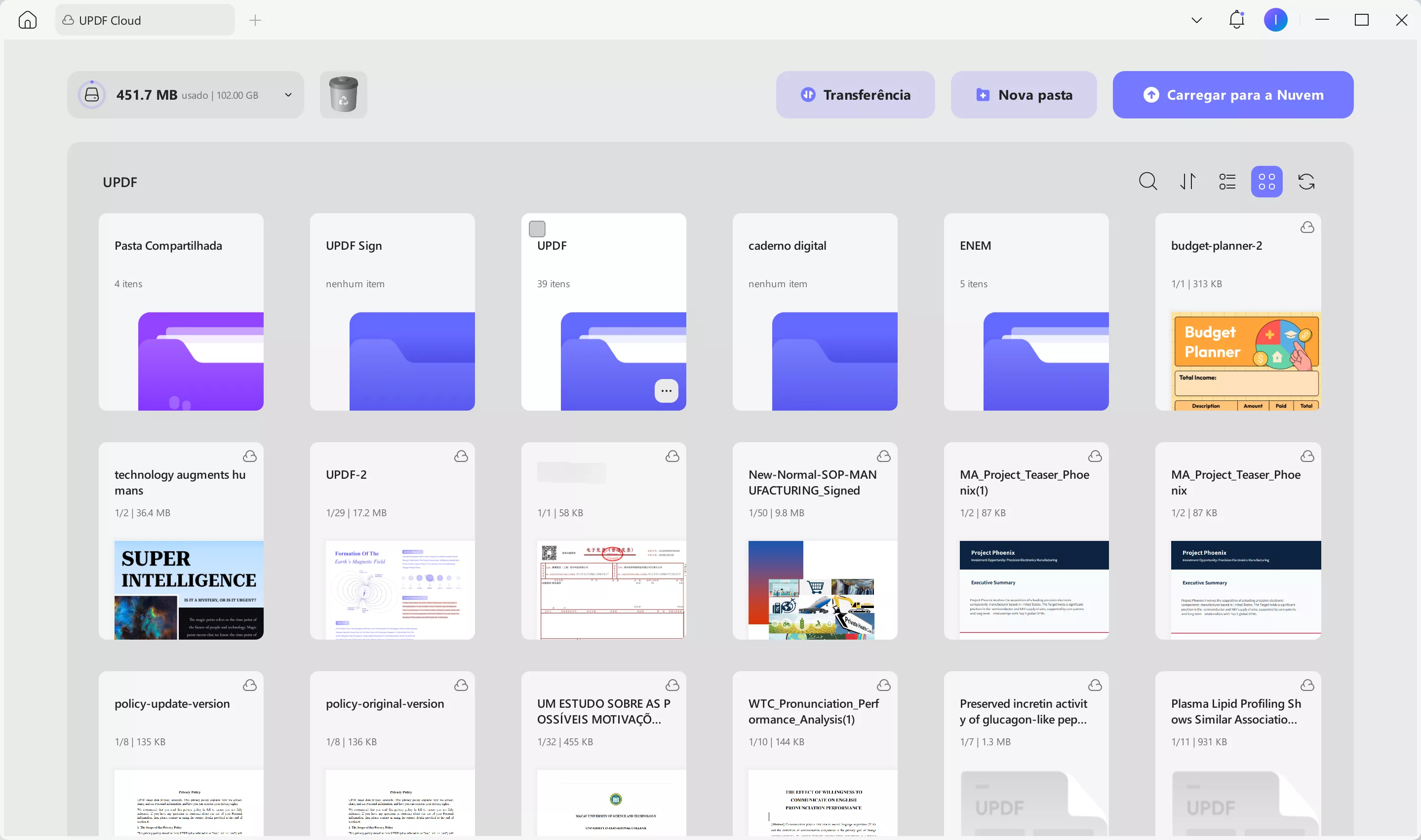 Acessar PDFs em vários dispositivos com a nuvem do UPDF