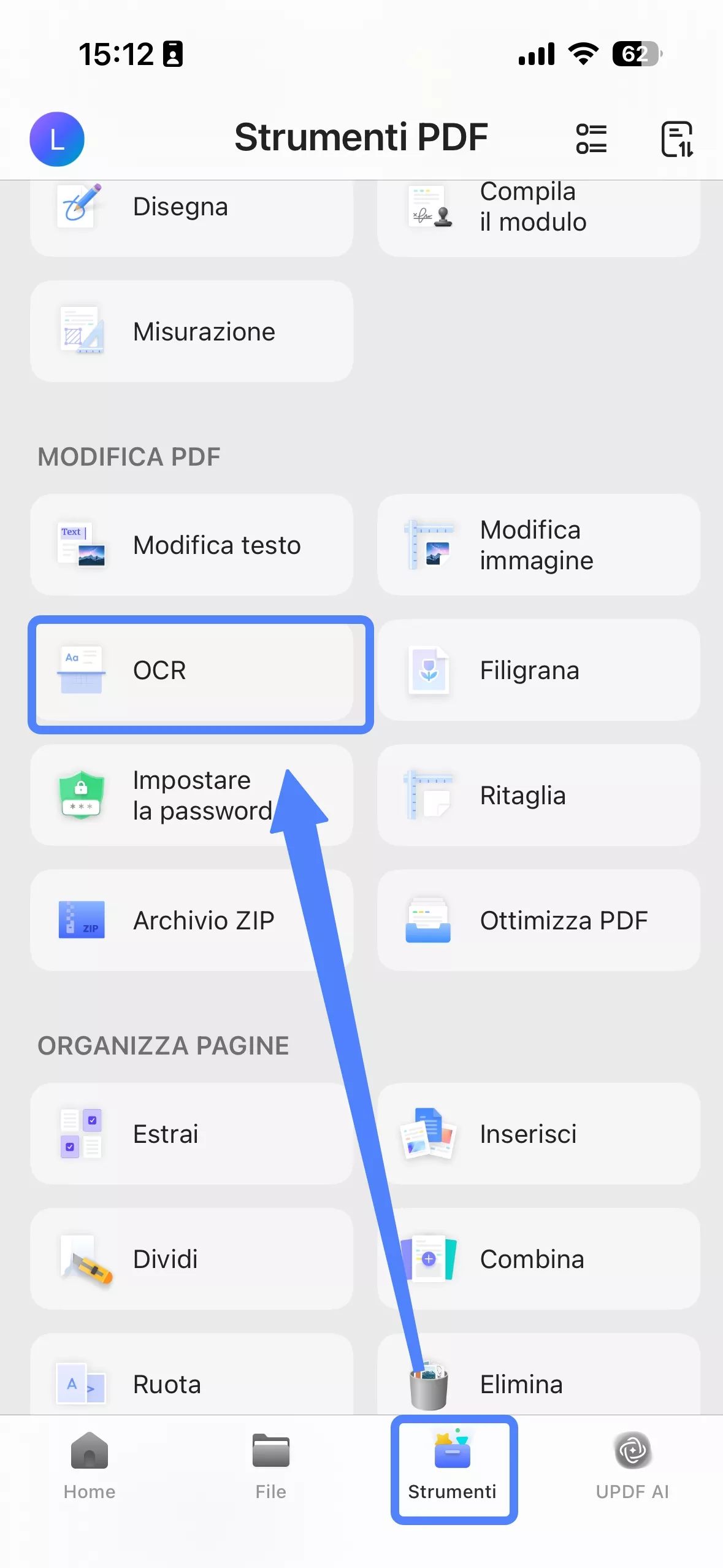 ocr feature with updf on android