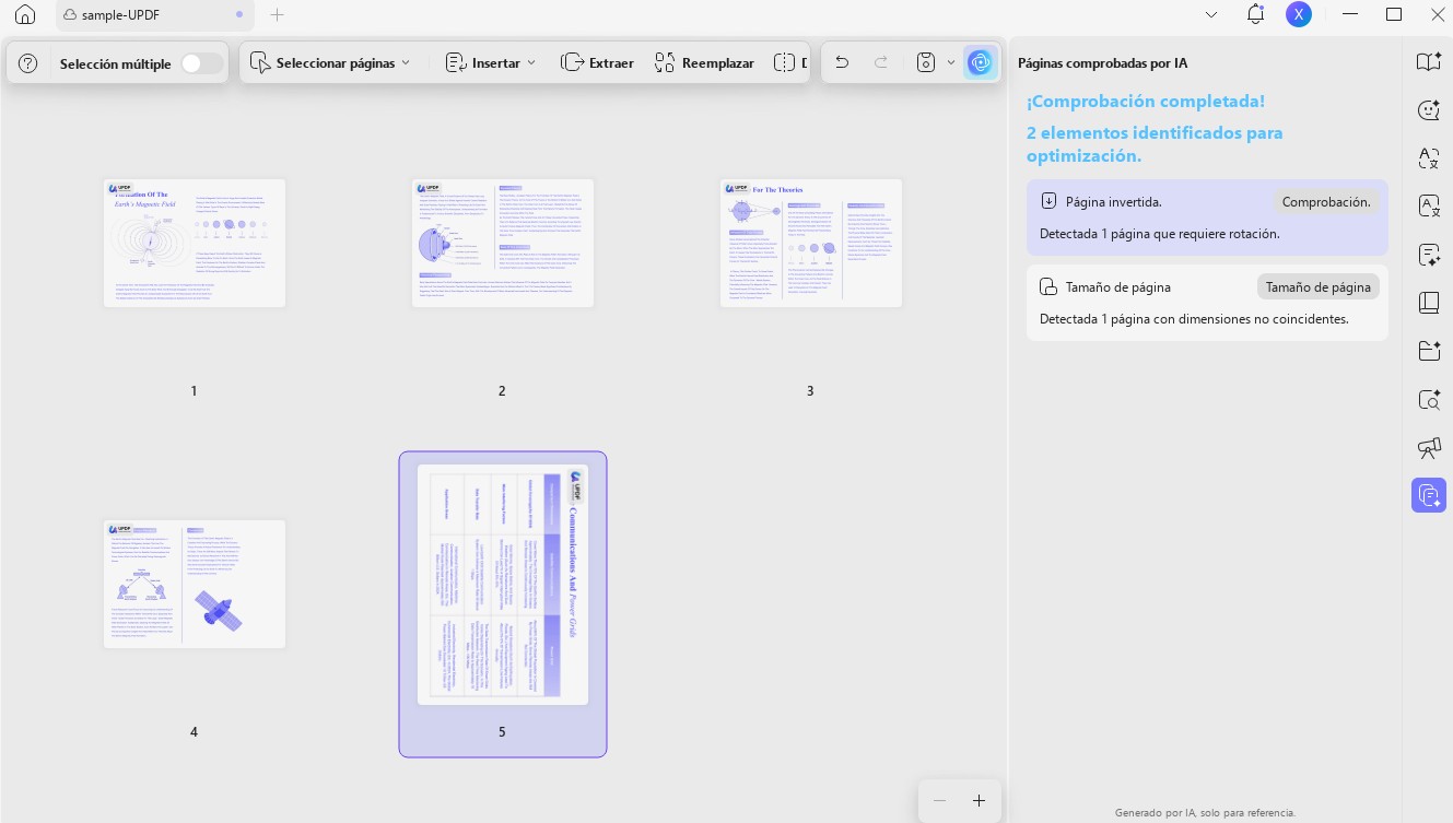 updf ai check and manage pages