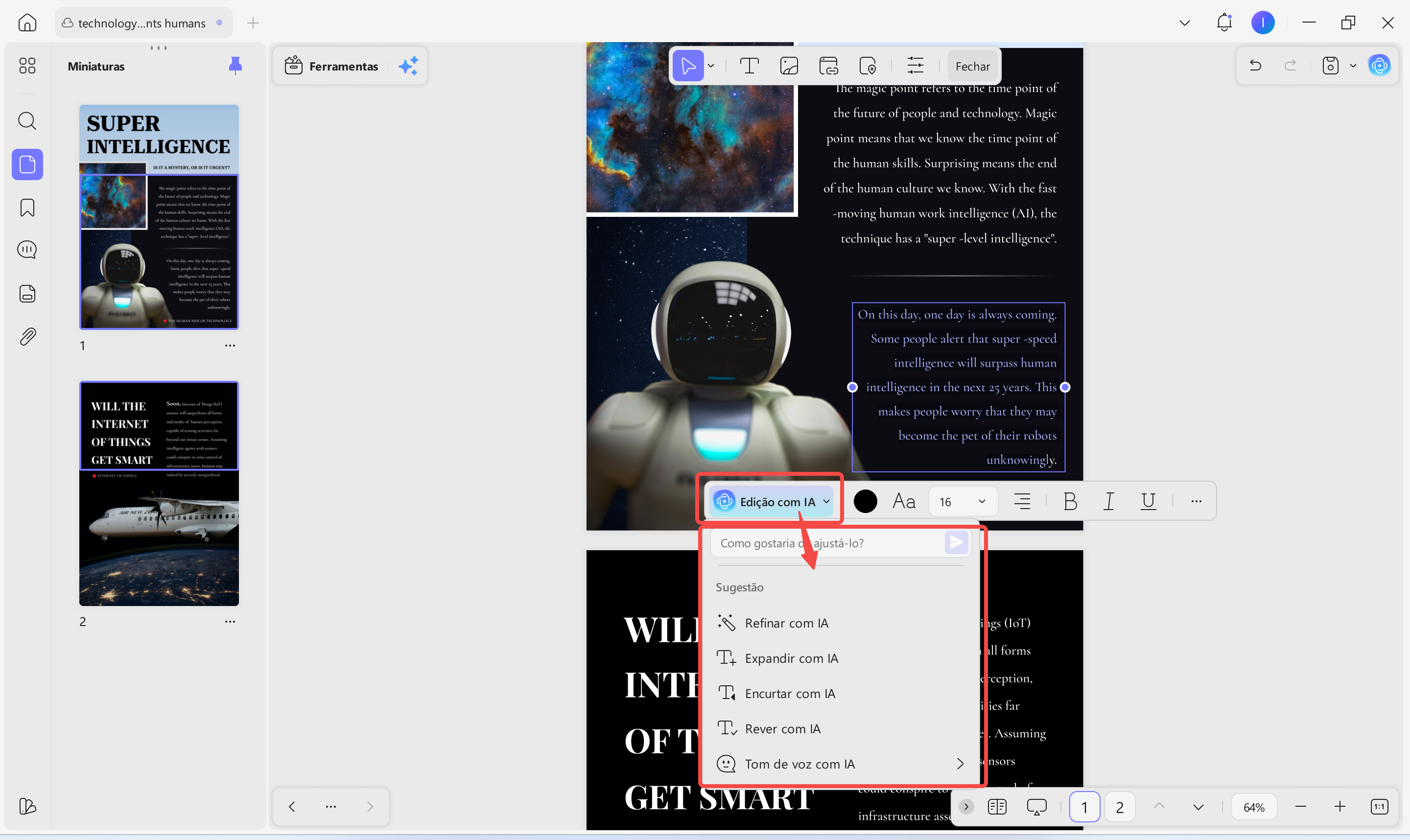 updf ai editing suite helps polish text