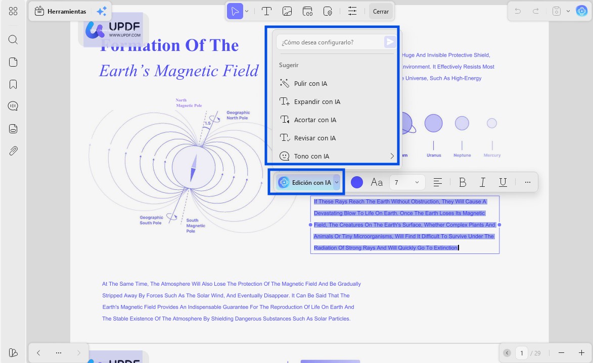 updf ai editing suite helps polish text