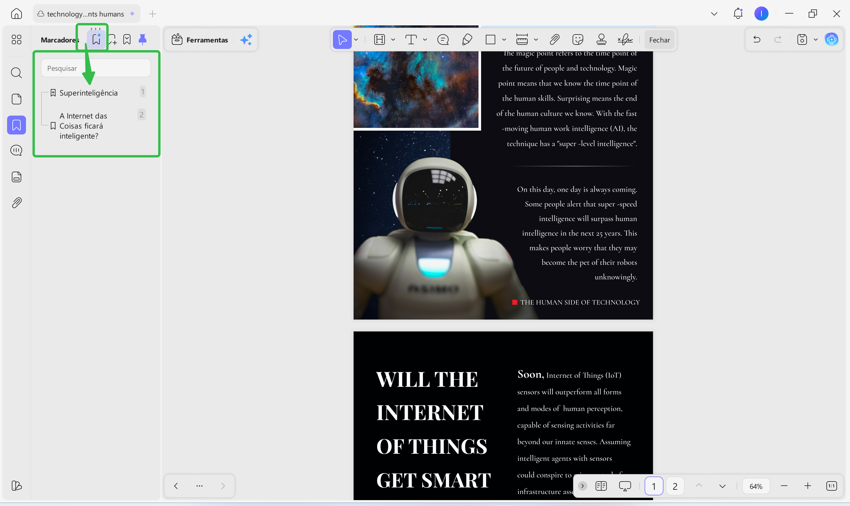 updf ai generate bookmark instantly