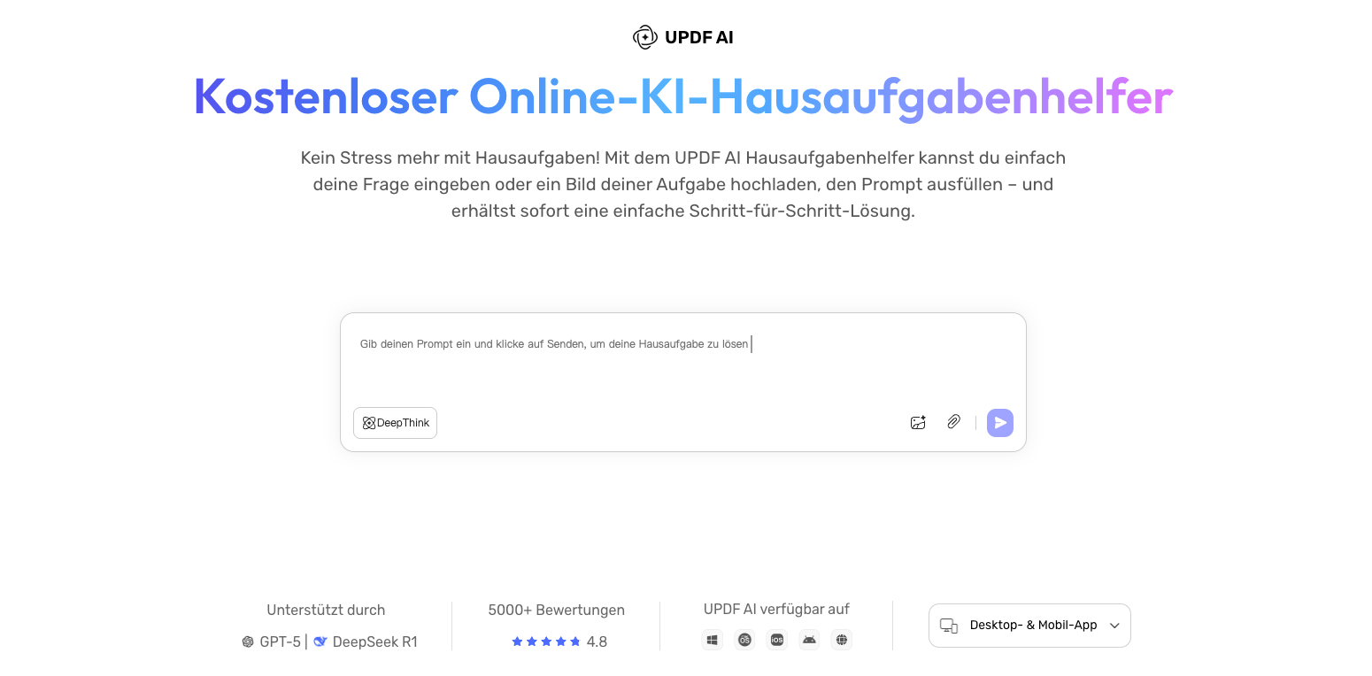 updf ai Online-Oberfläche
