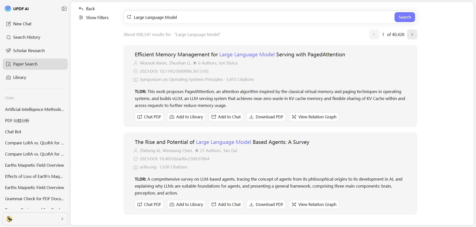 wide paper search updf ai online