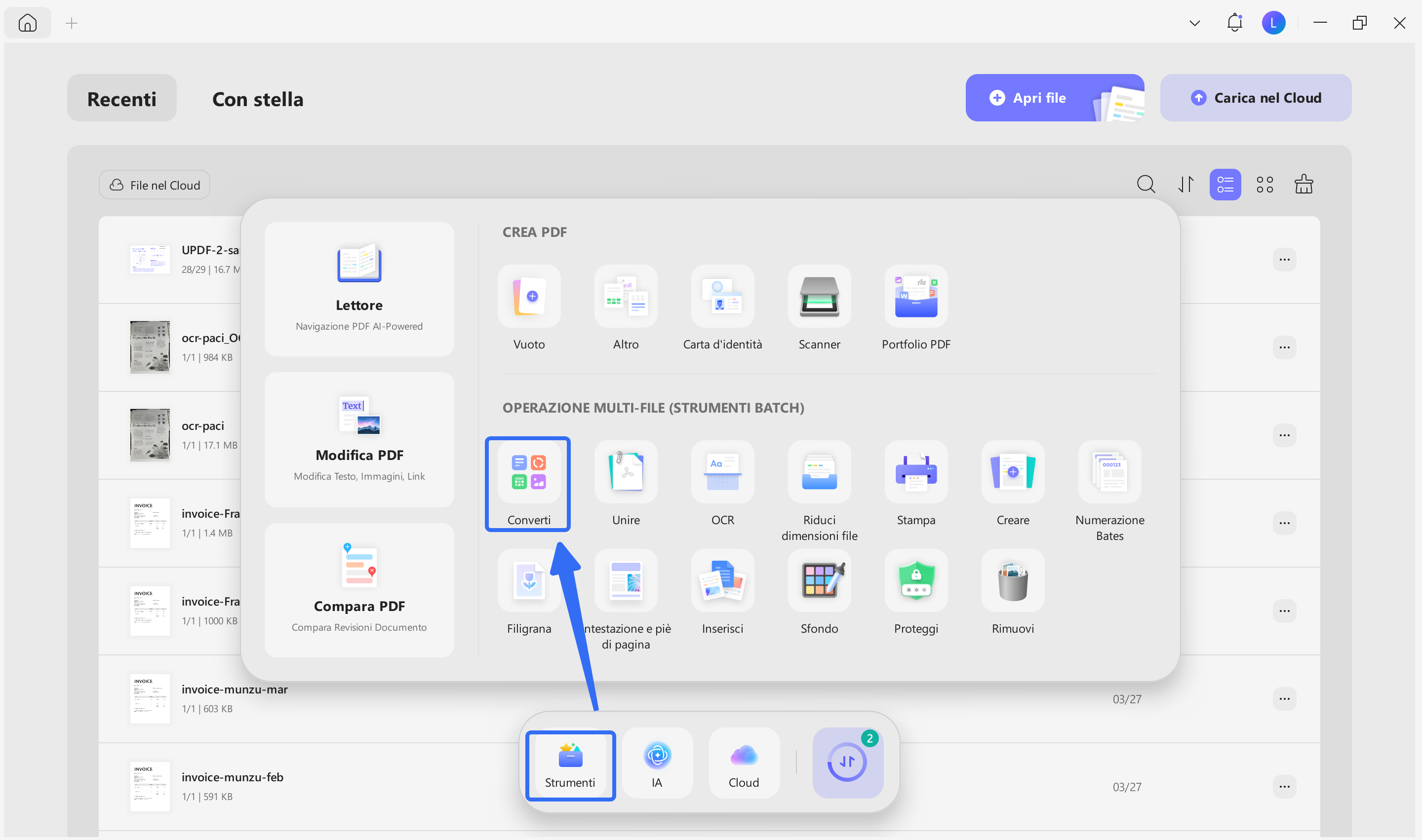batch convert PDF button