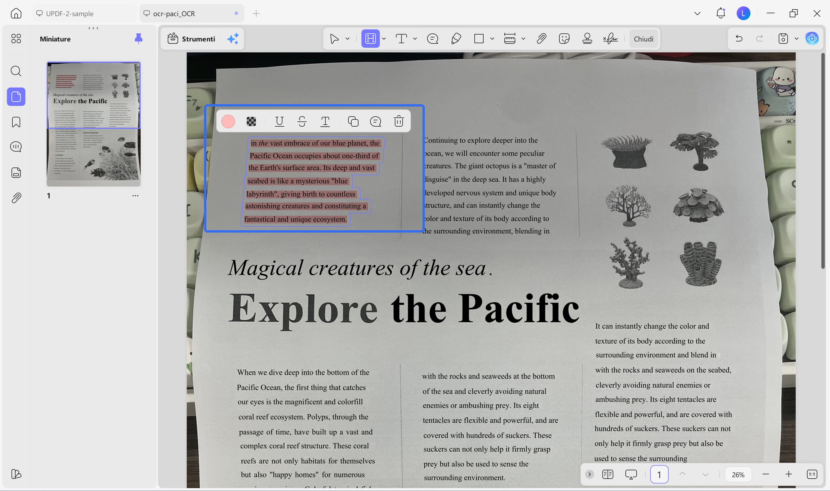 highlight scanned pdf with updf