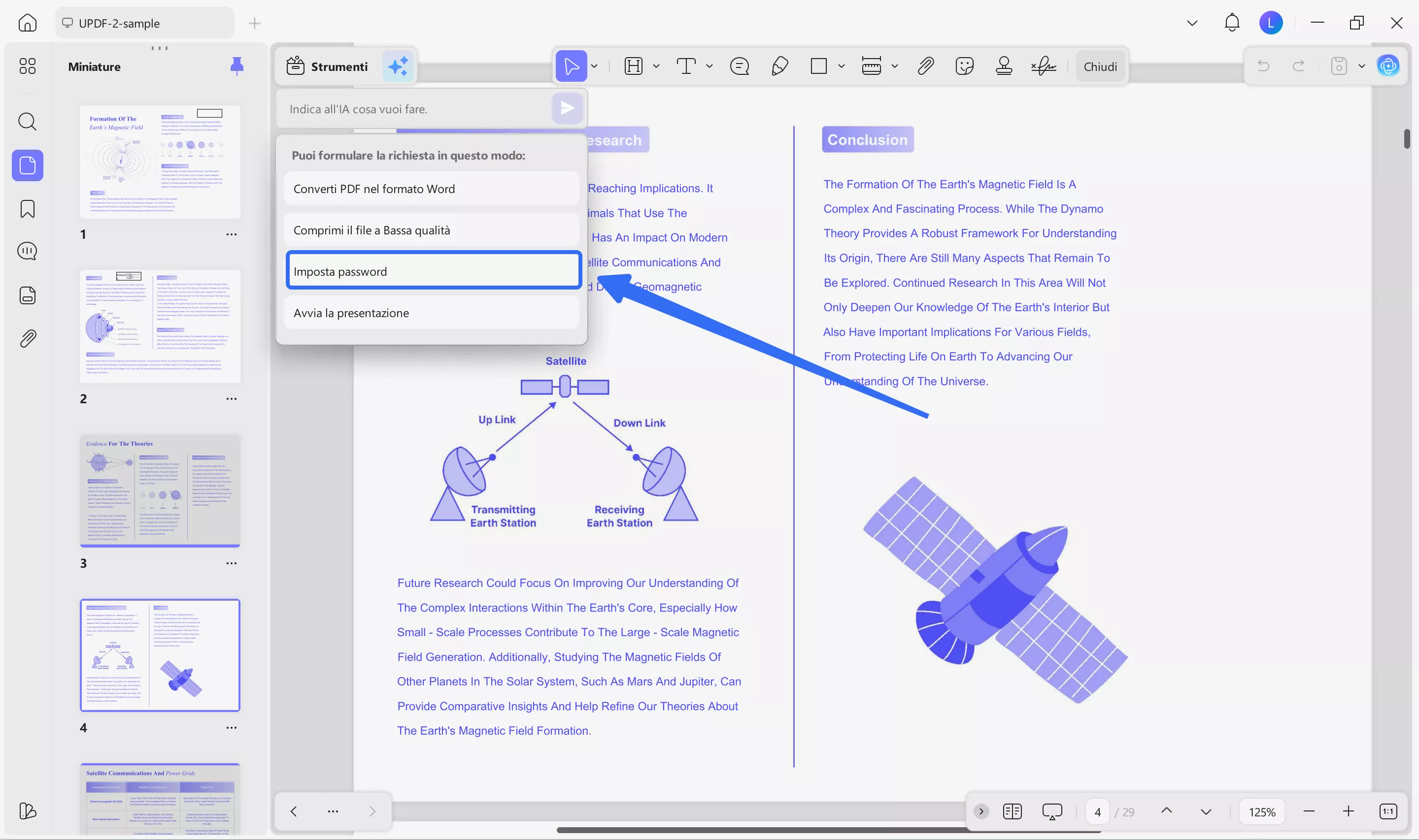  select the set password preset