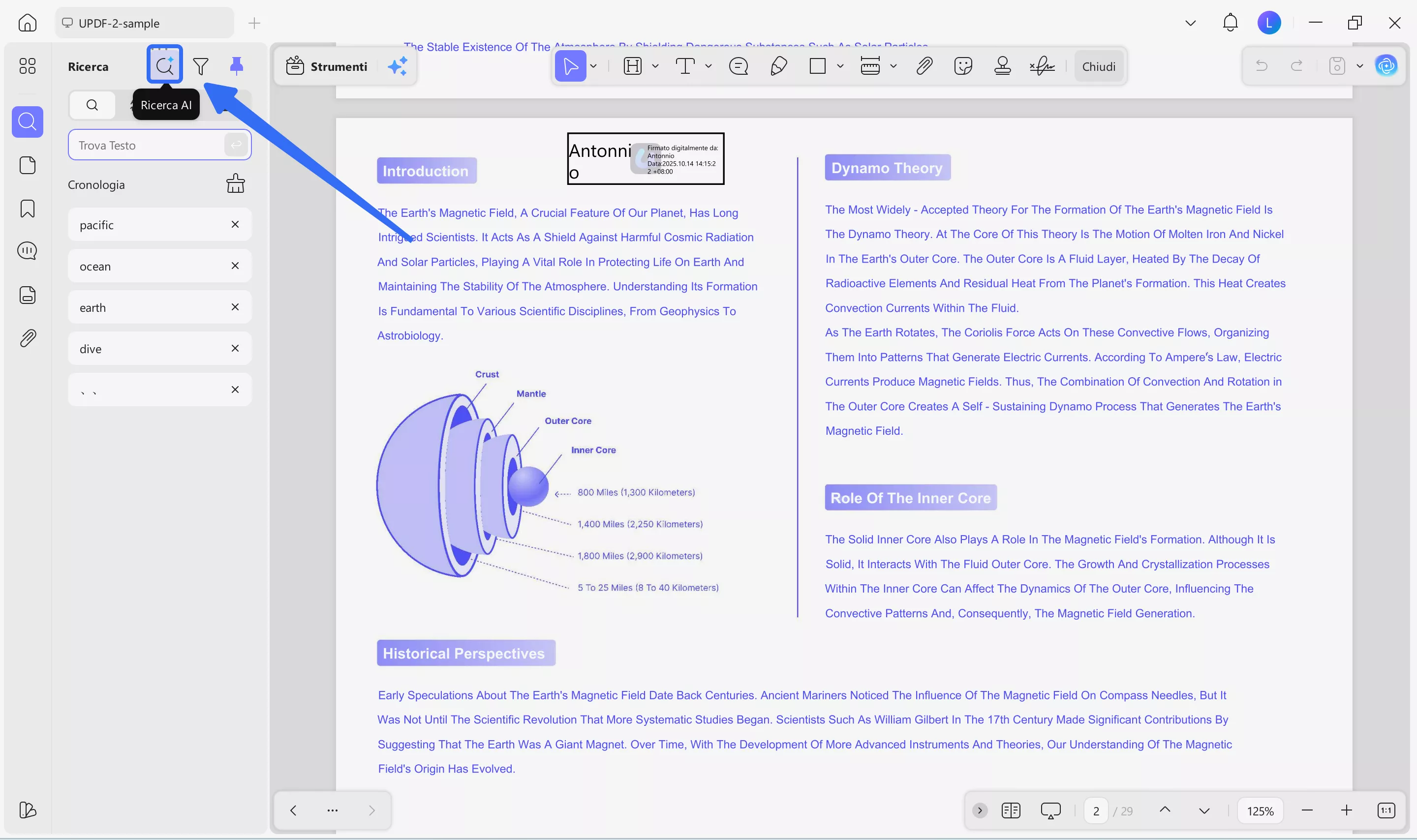 click the ai search icon