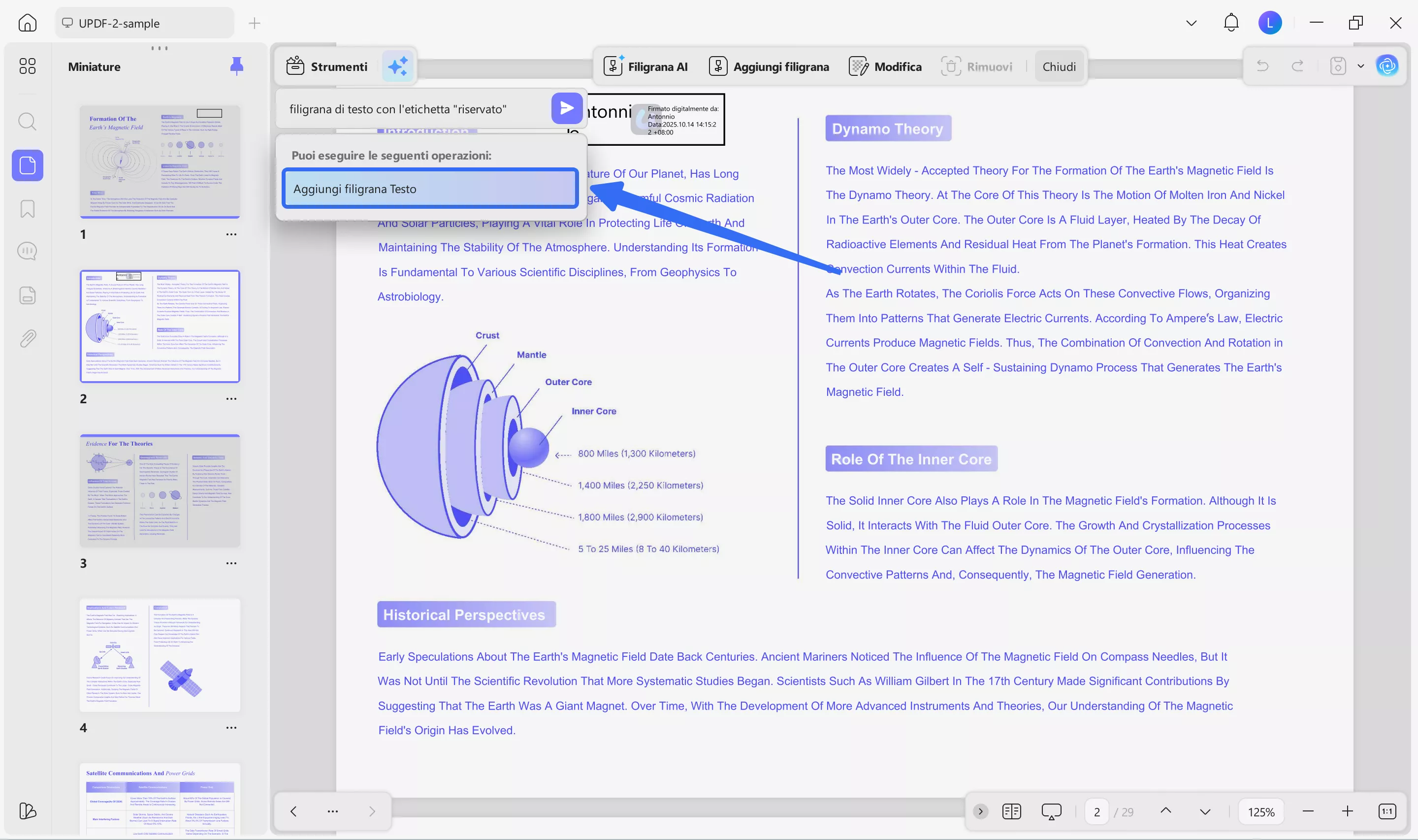 click on add text watermark