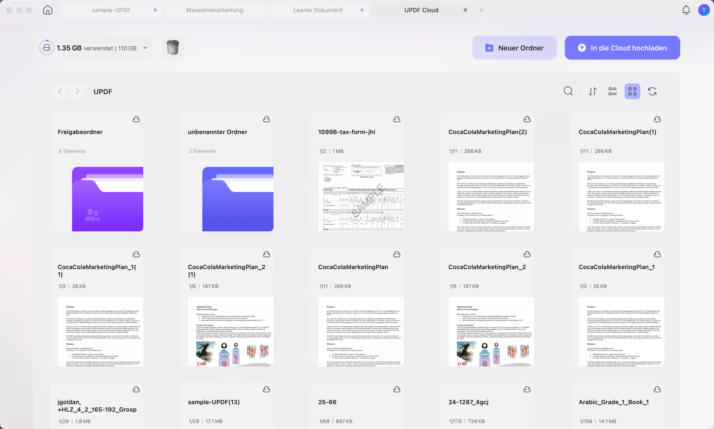 updf – Synchronisierung von Geräten über die Cloud