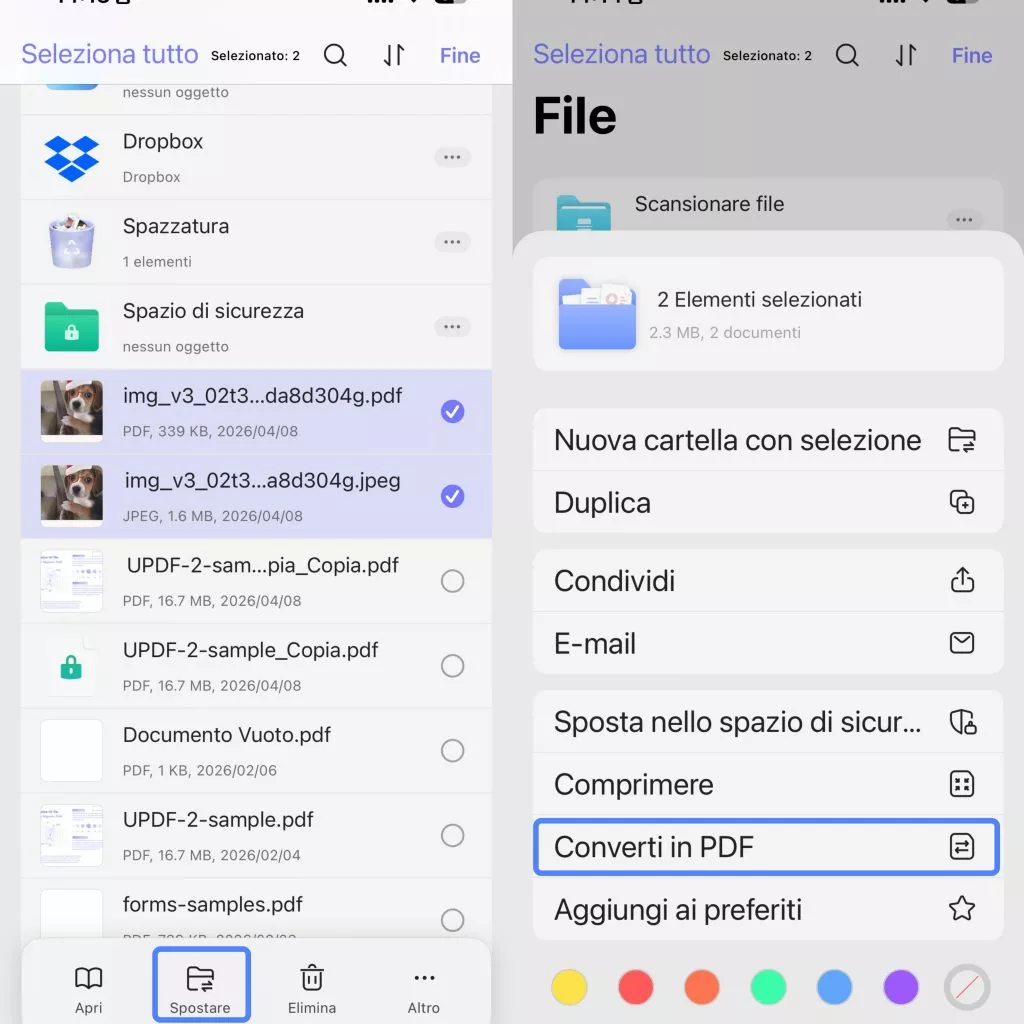 convert multiple file to pdf ios