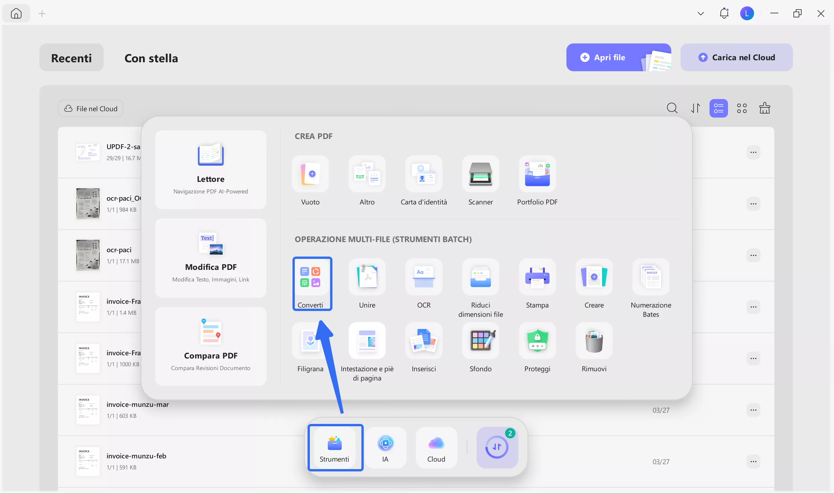 convert pdf in batch it 