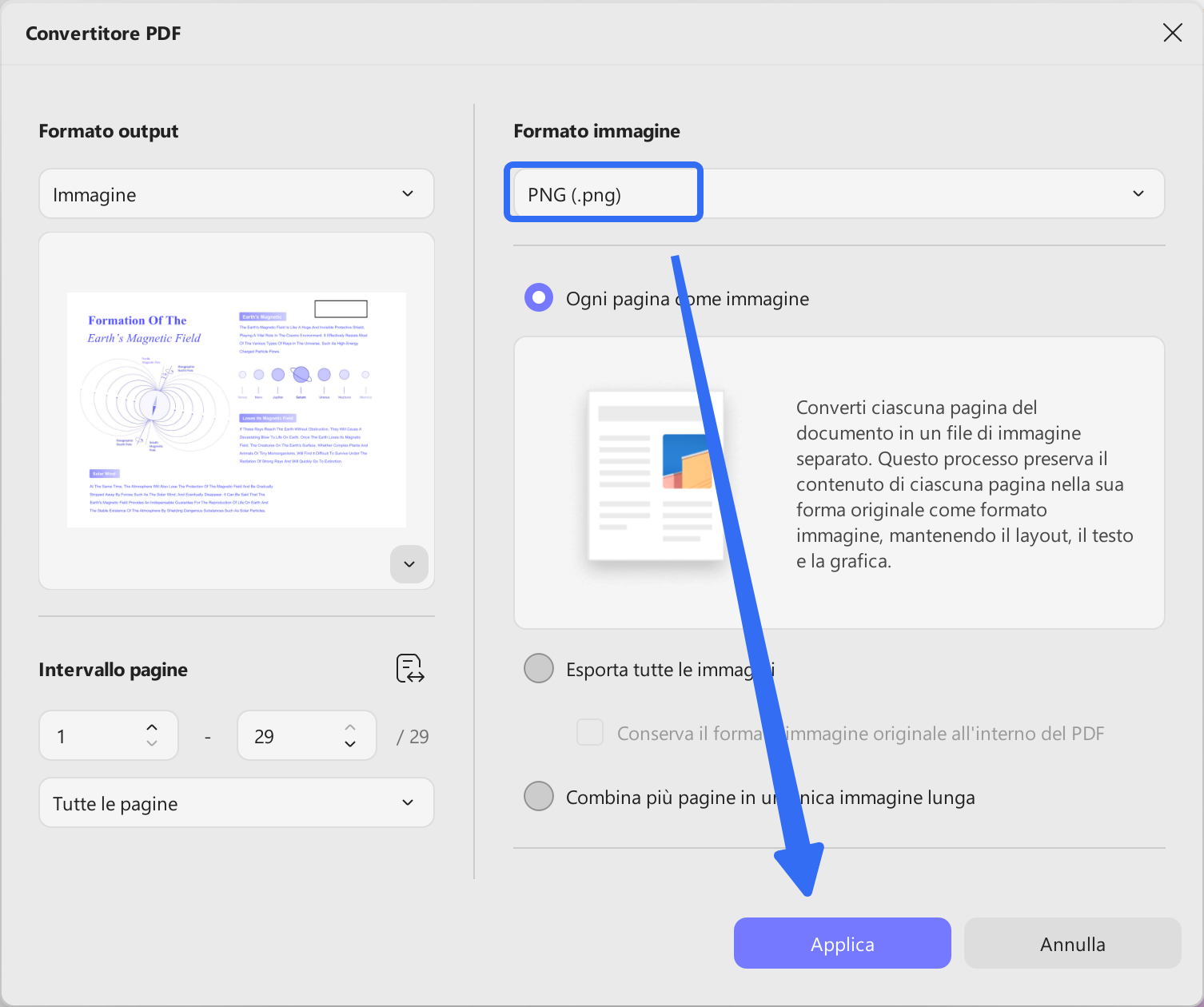 pop up window when convert pdf to image