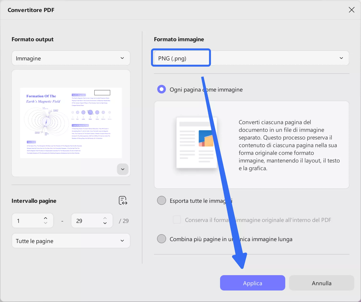 pop up window when convert pdf to image