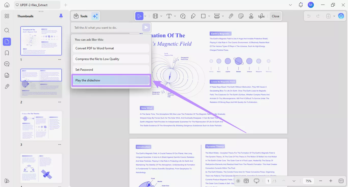  choose play the slideshow option