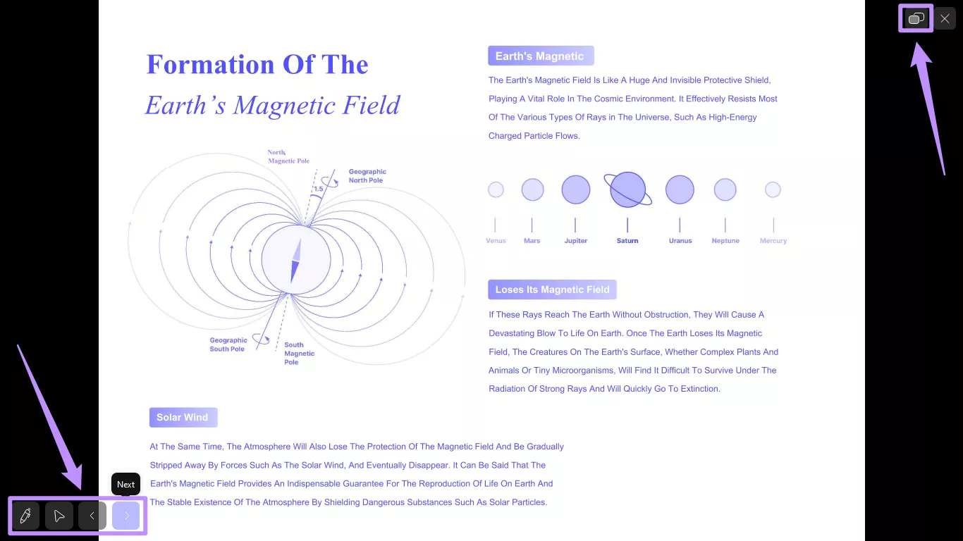 updf slideshow mode controls