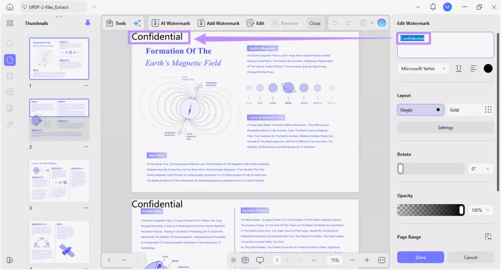 text watermark automatically added