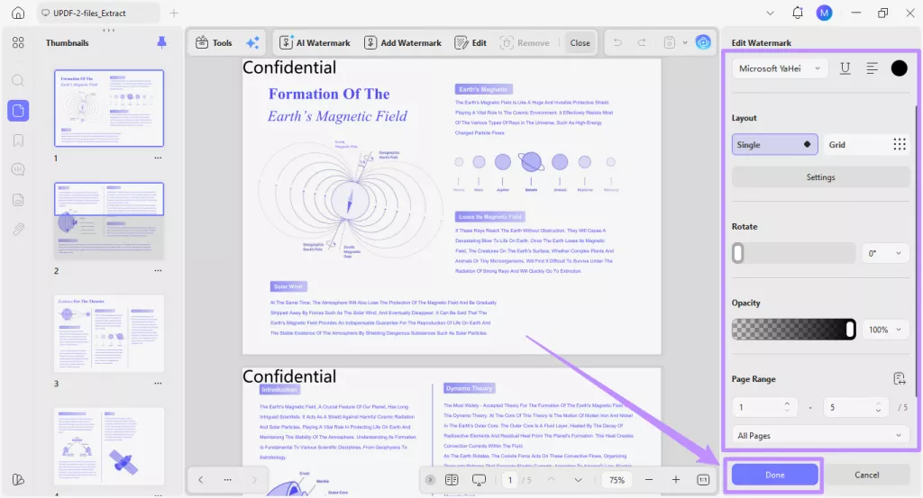 customize the watermark