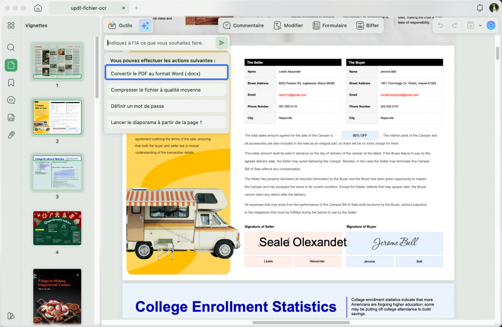 Accéder plus rapidement aux outils PDF avec UPDF Copilot