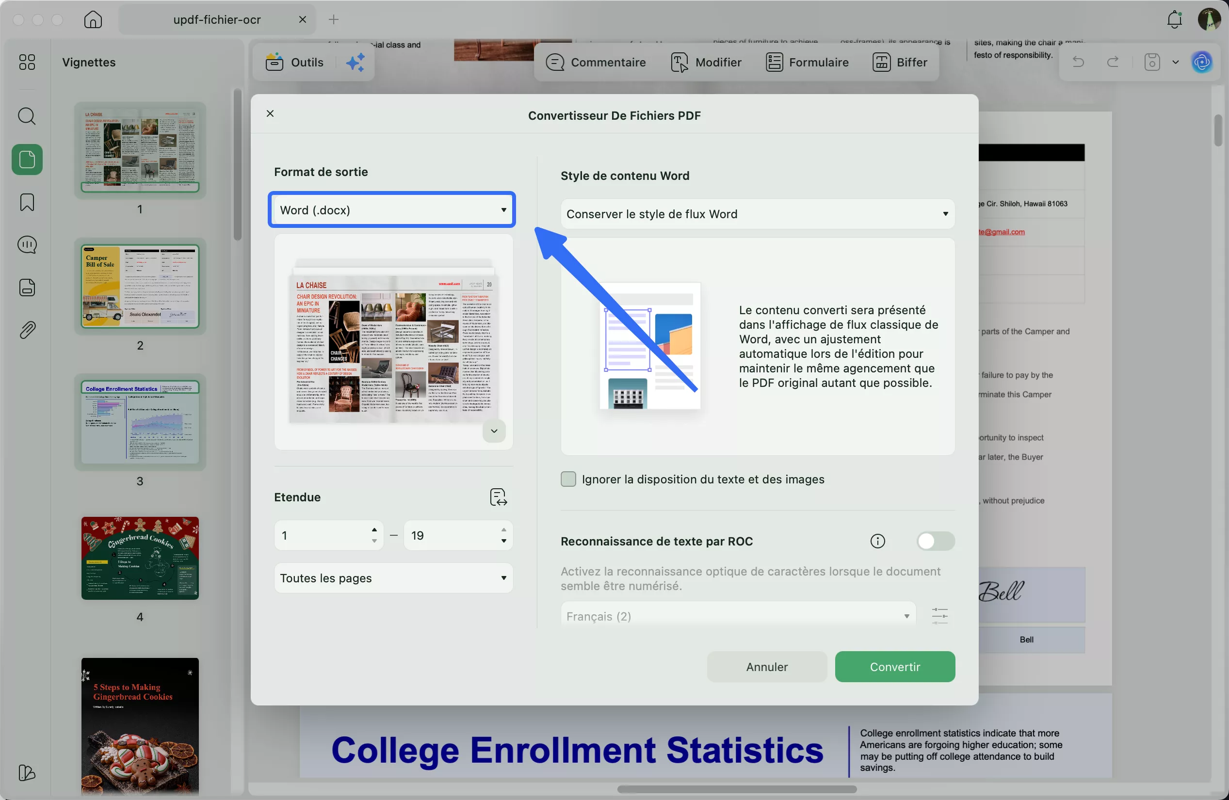 convertir un PDF en fichier CV