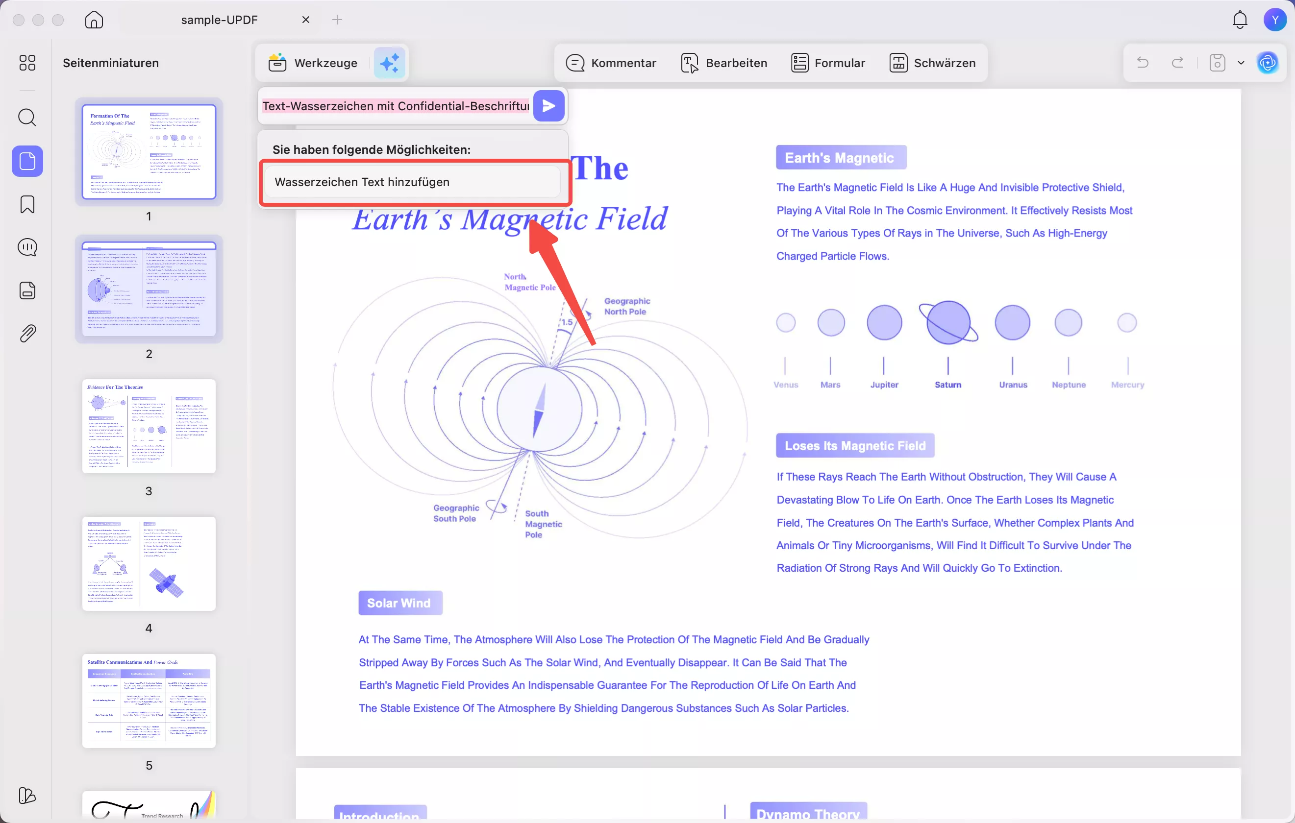 Klicken Sie auf „Text-Wasserzeichen hinzufügen“