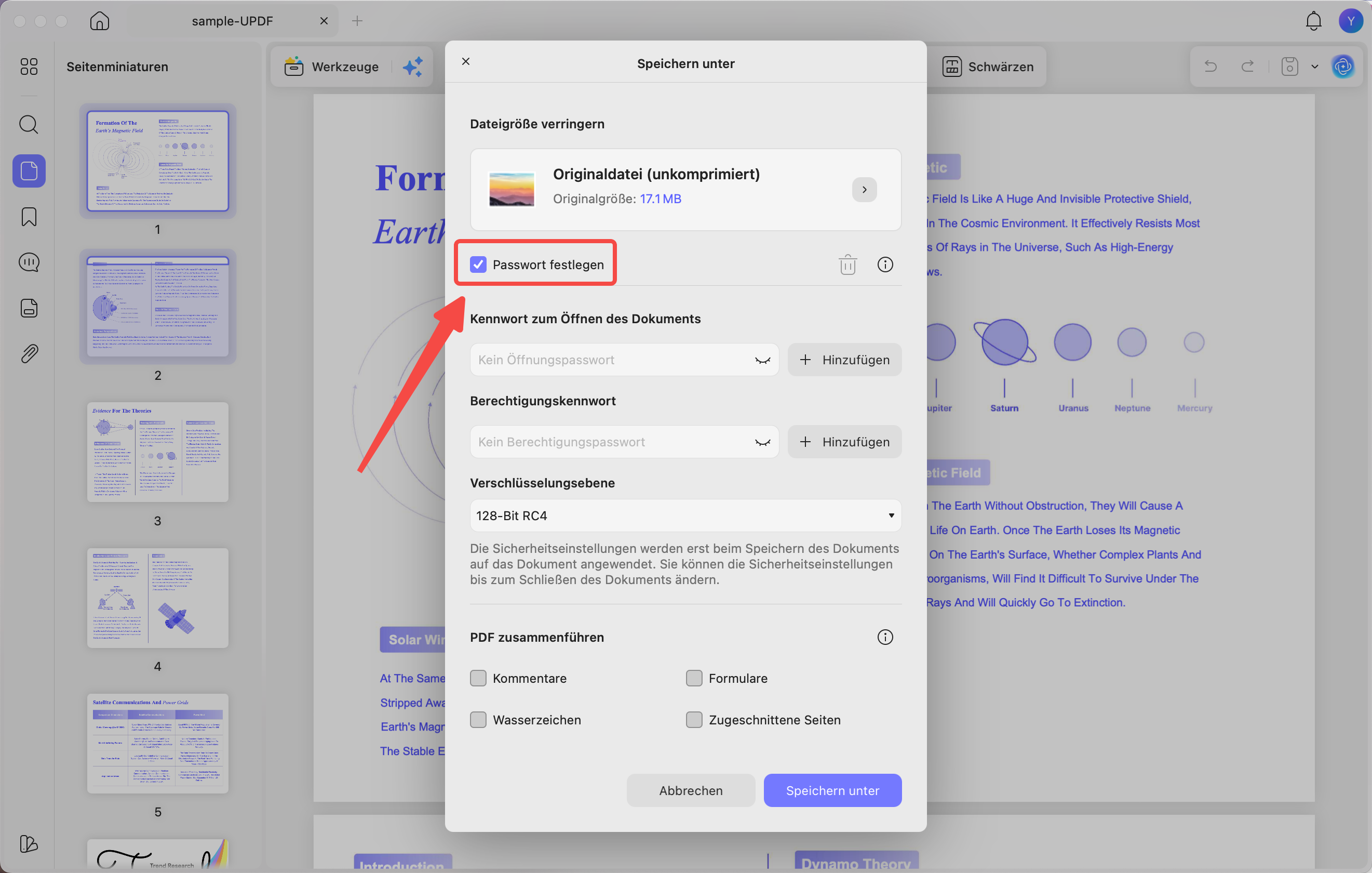 Passwort automatisch festlegen