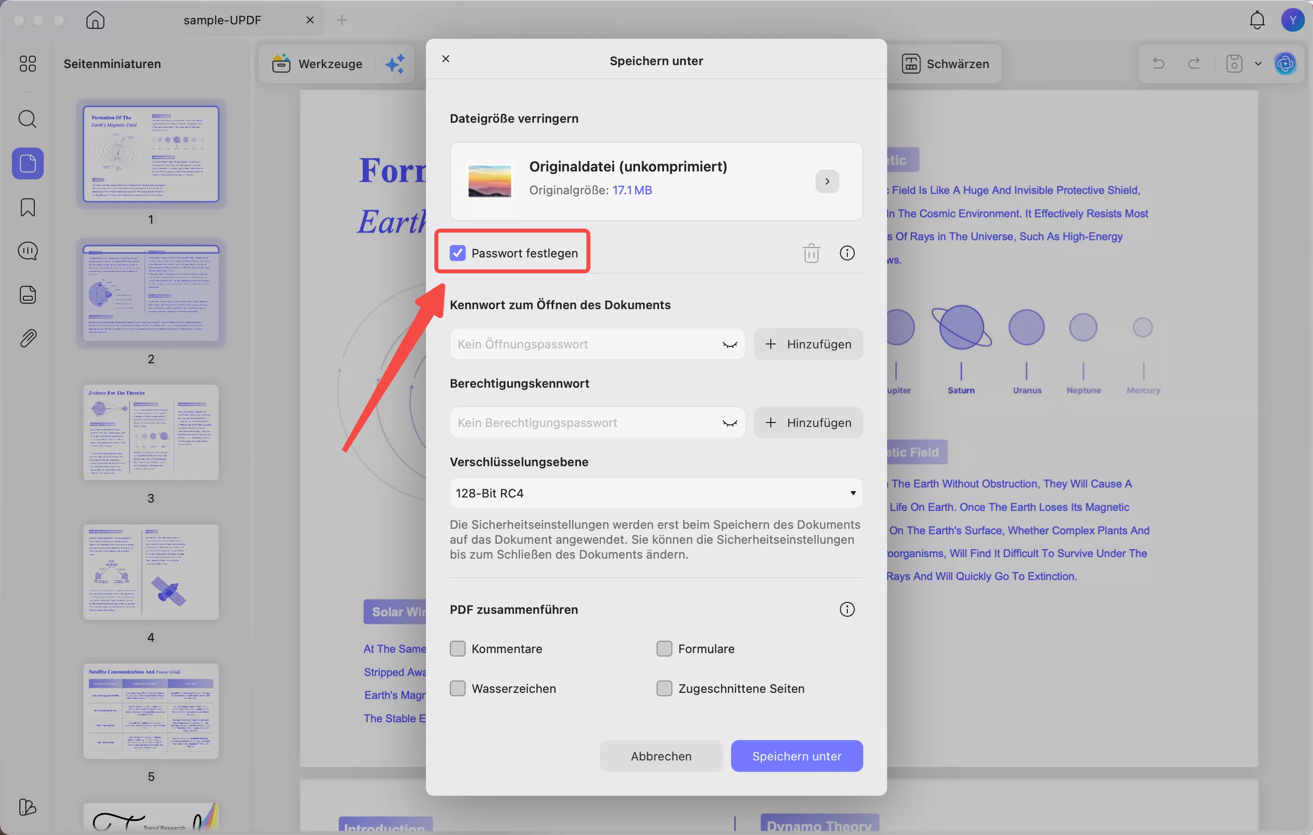 Passwort automatisch festlegen