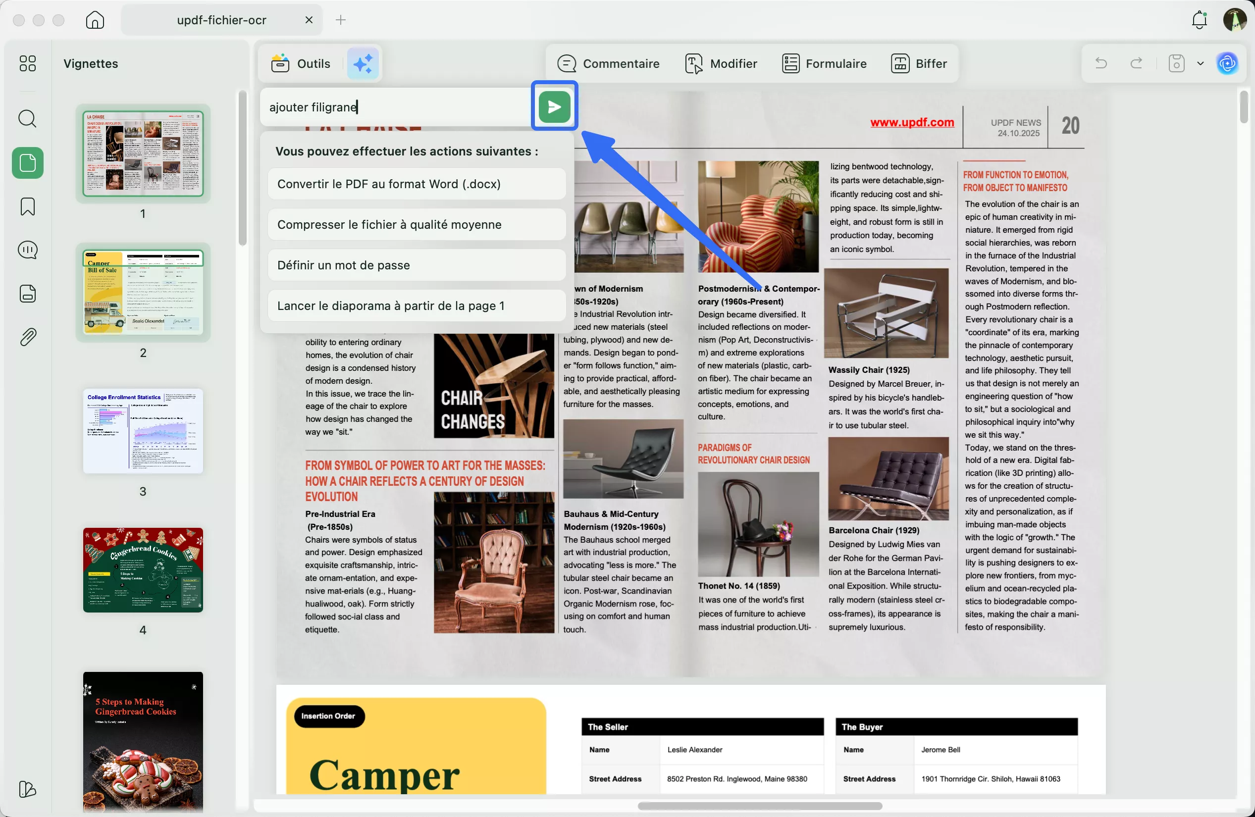 cliquez sur l'icône du copilote updf