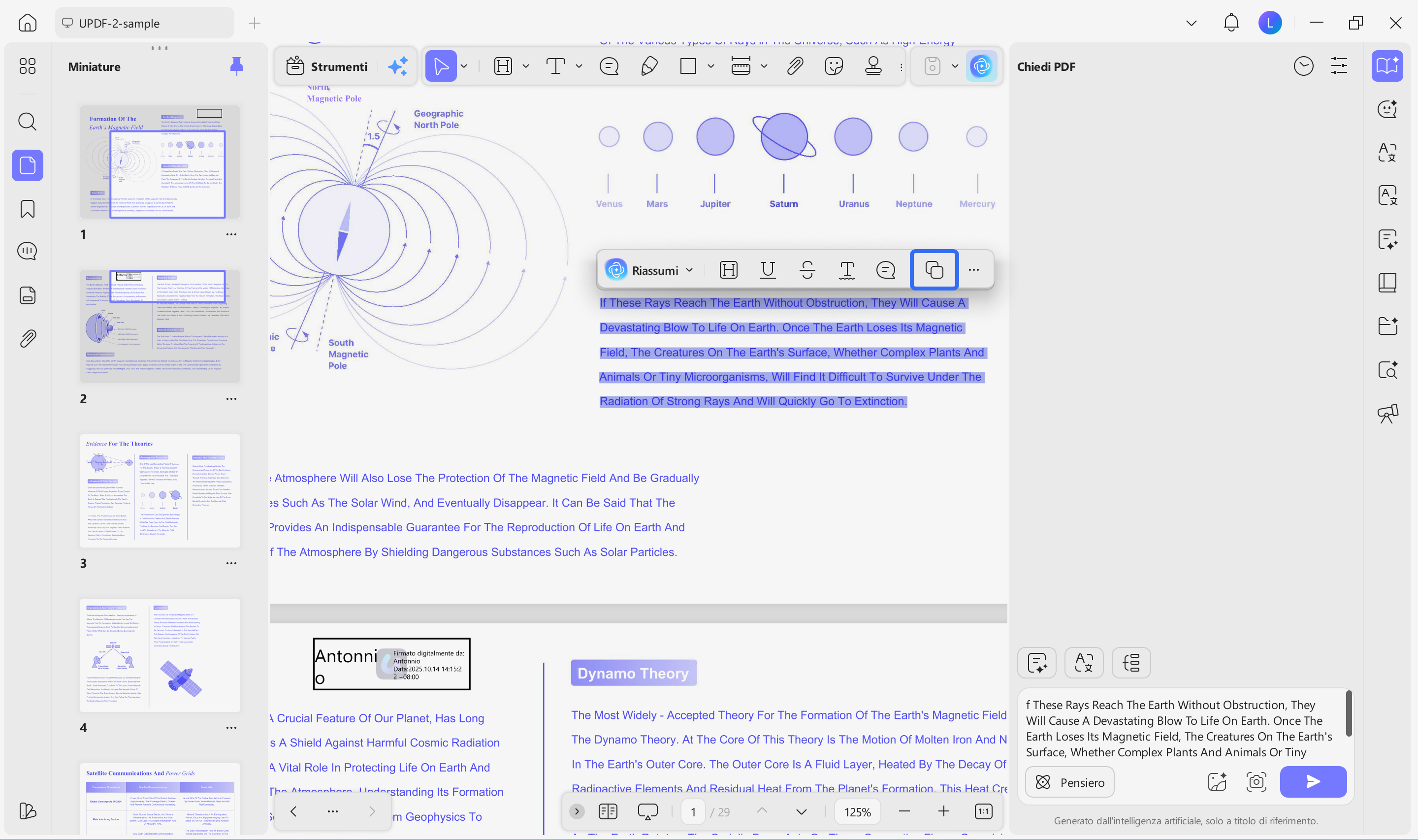 copy text and enter prompt for summarization