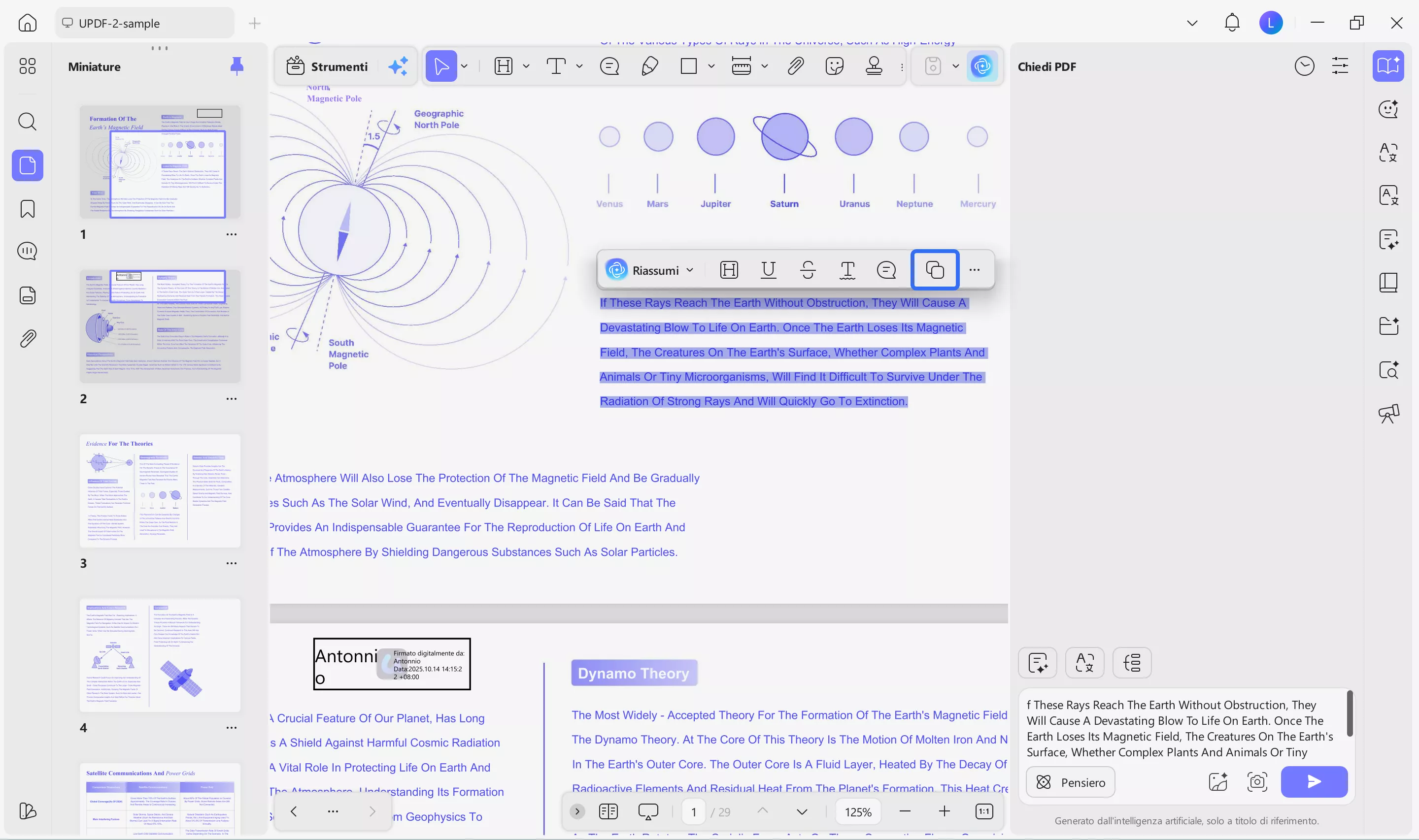 copy text and enter prompt for summarization