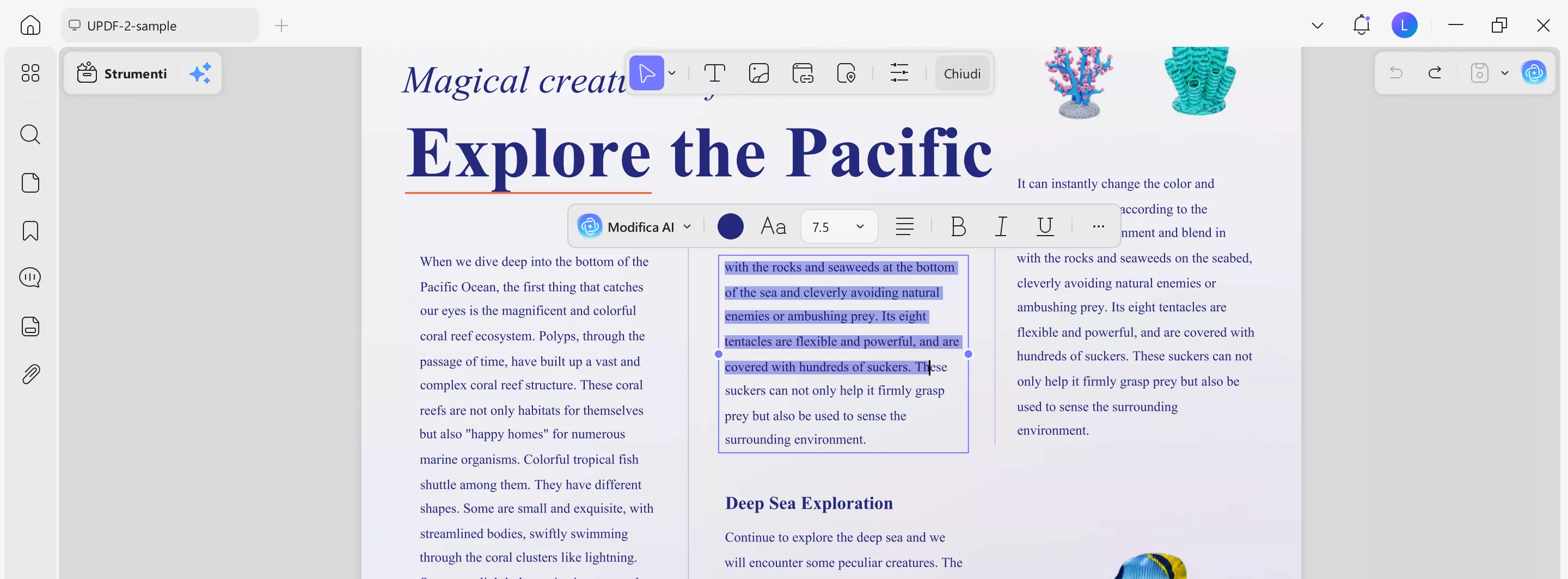 customize text in updf windows