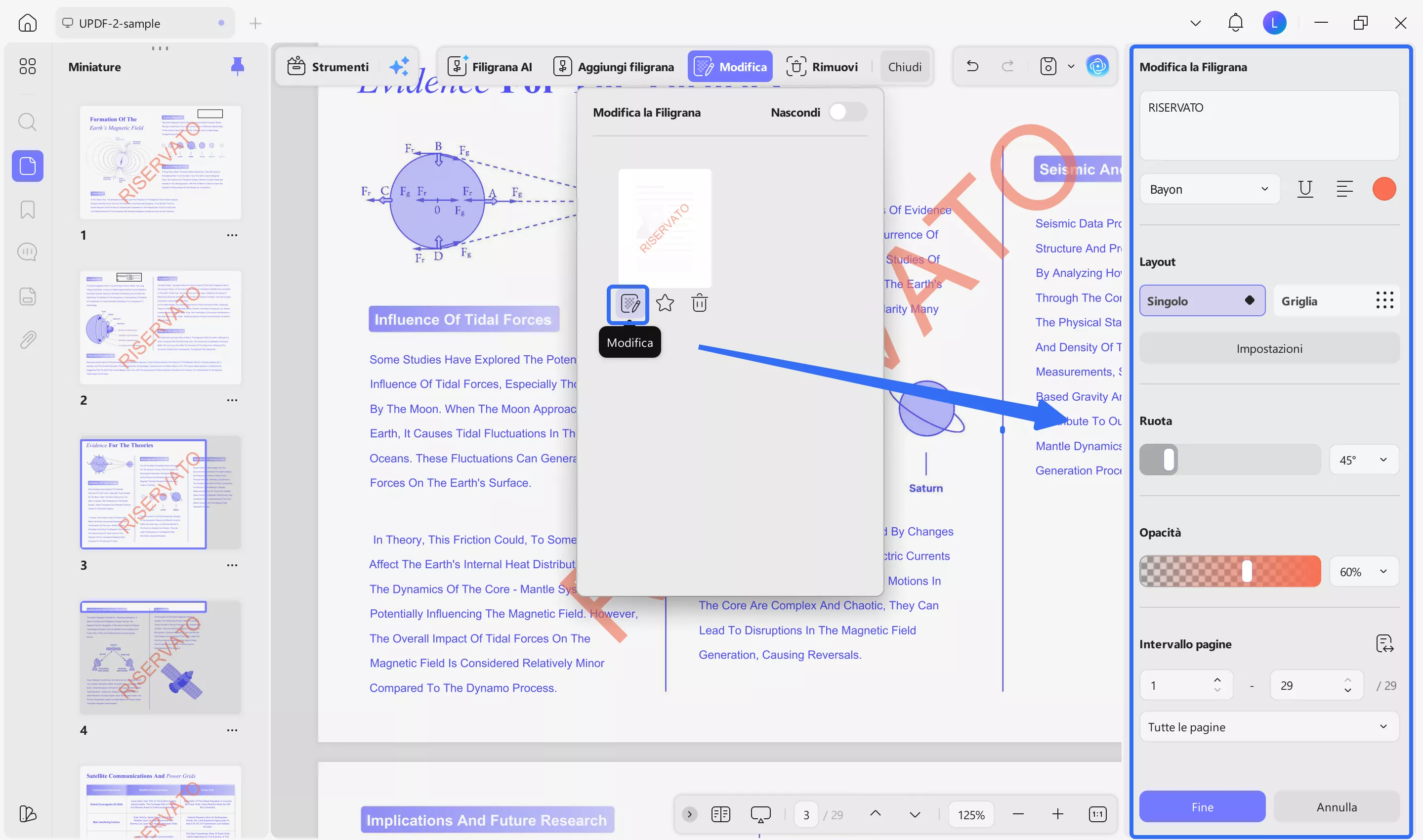 edit the pdf watermark detail with updf on windows
