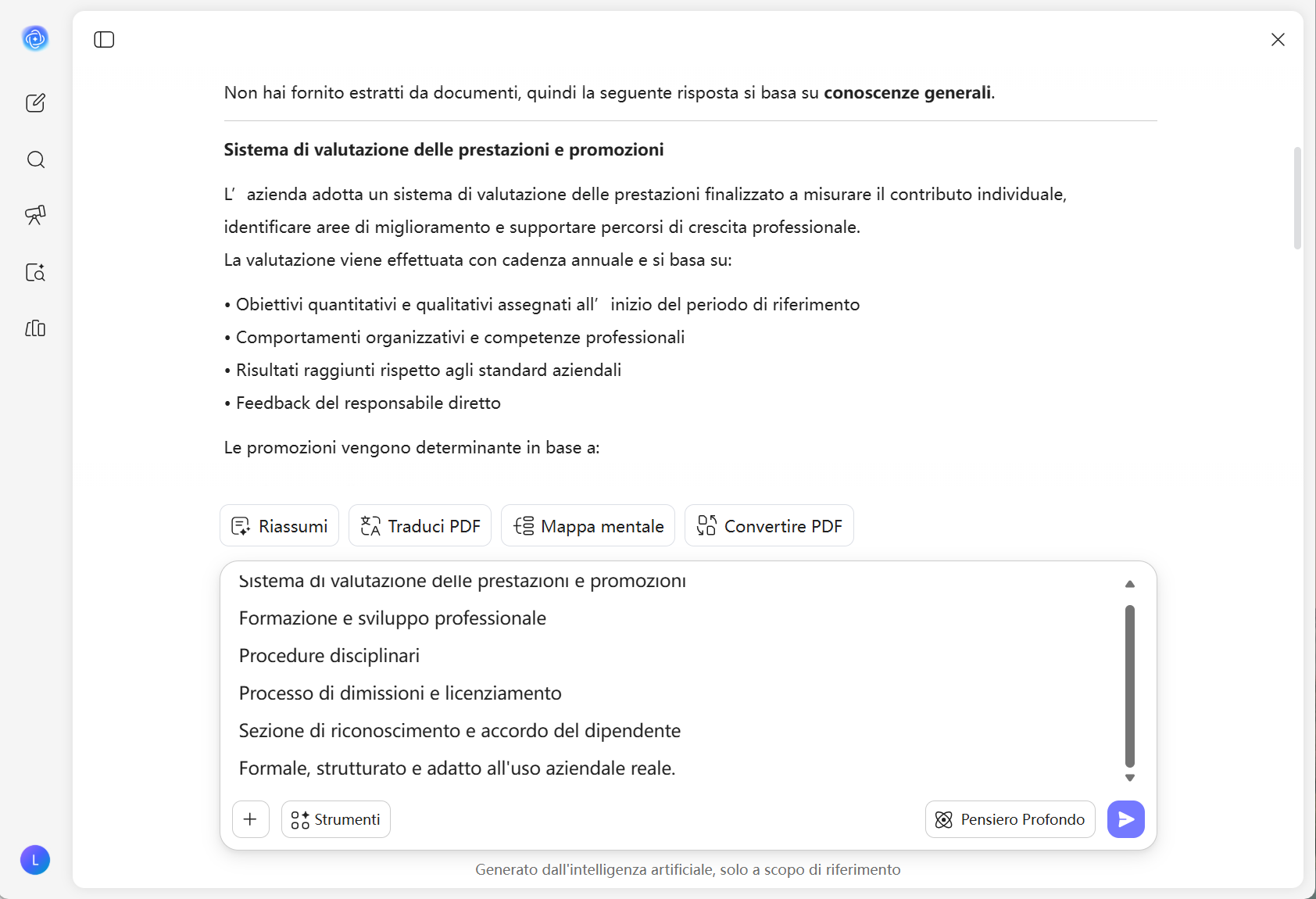 Genera manuale per dipendenti