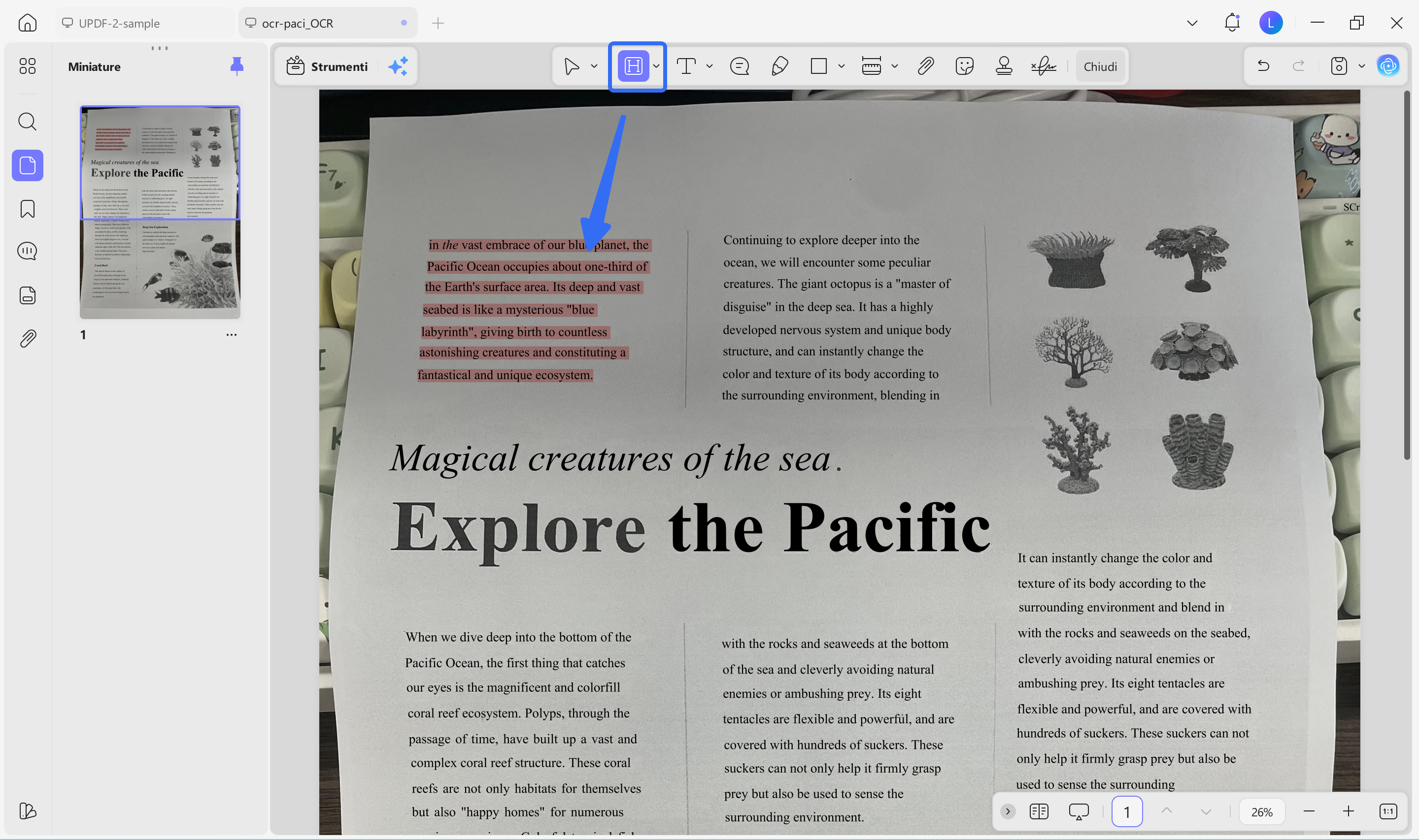 highlight in adobe highlight scanned pdf updf