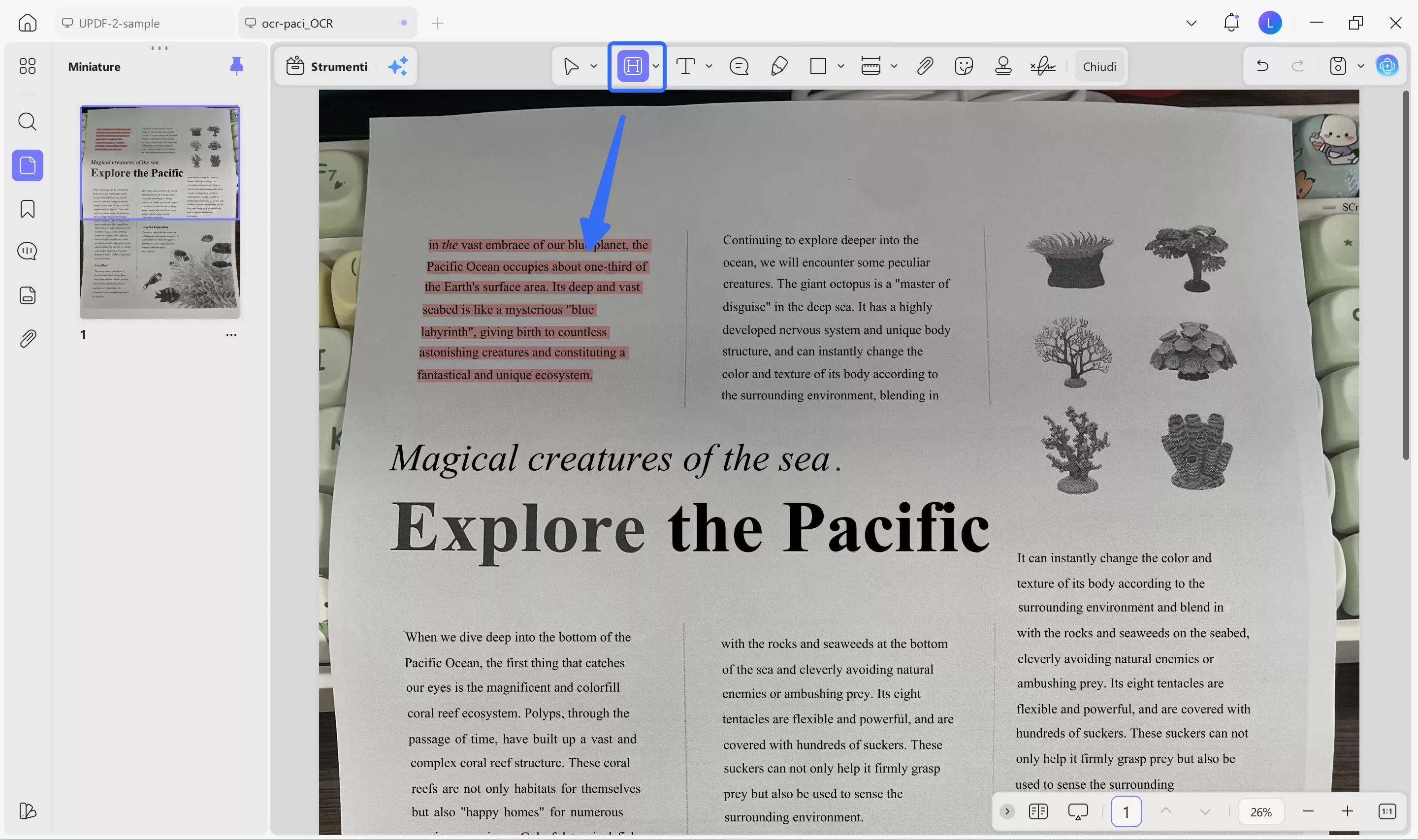 highlight in adobe highlight scanned pdf updf