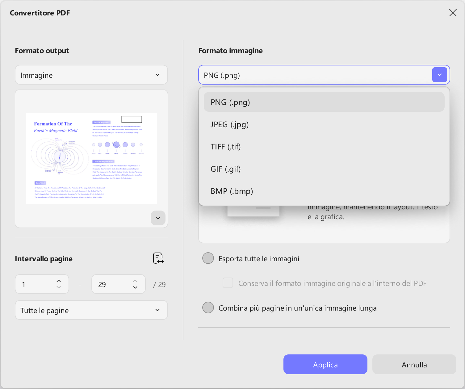 rasterize pdf output format