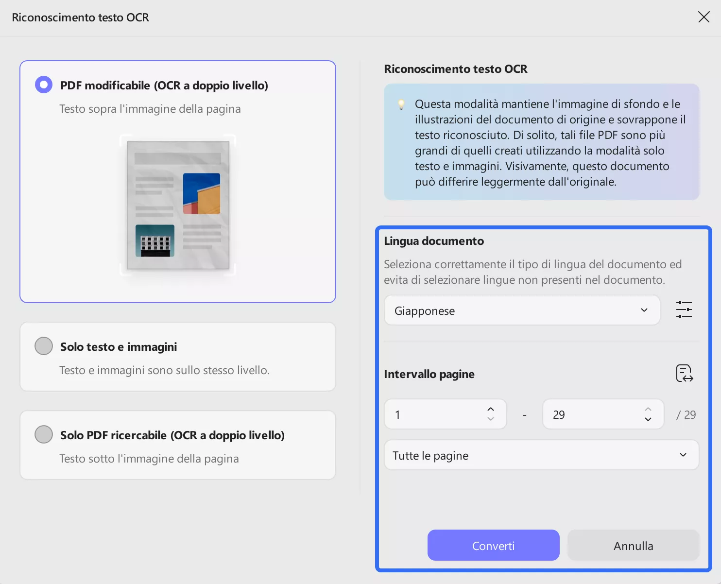 ocr language settings it 