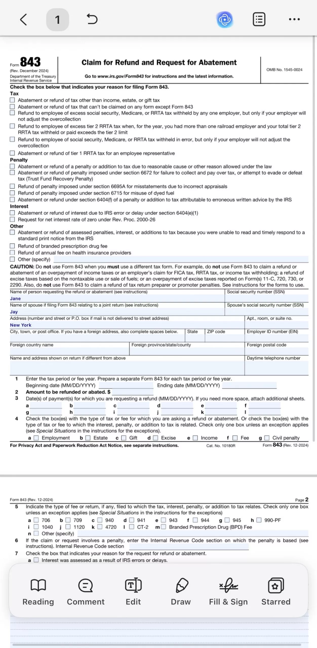 updf mobile form fill