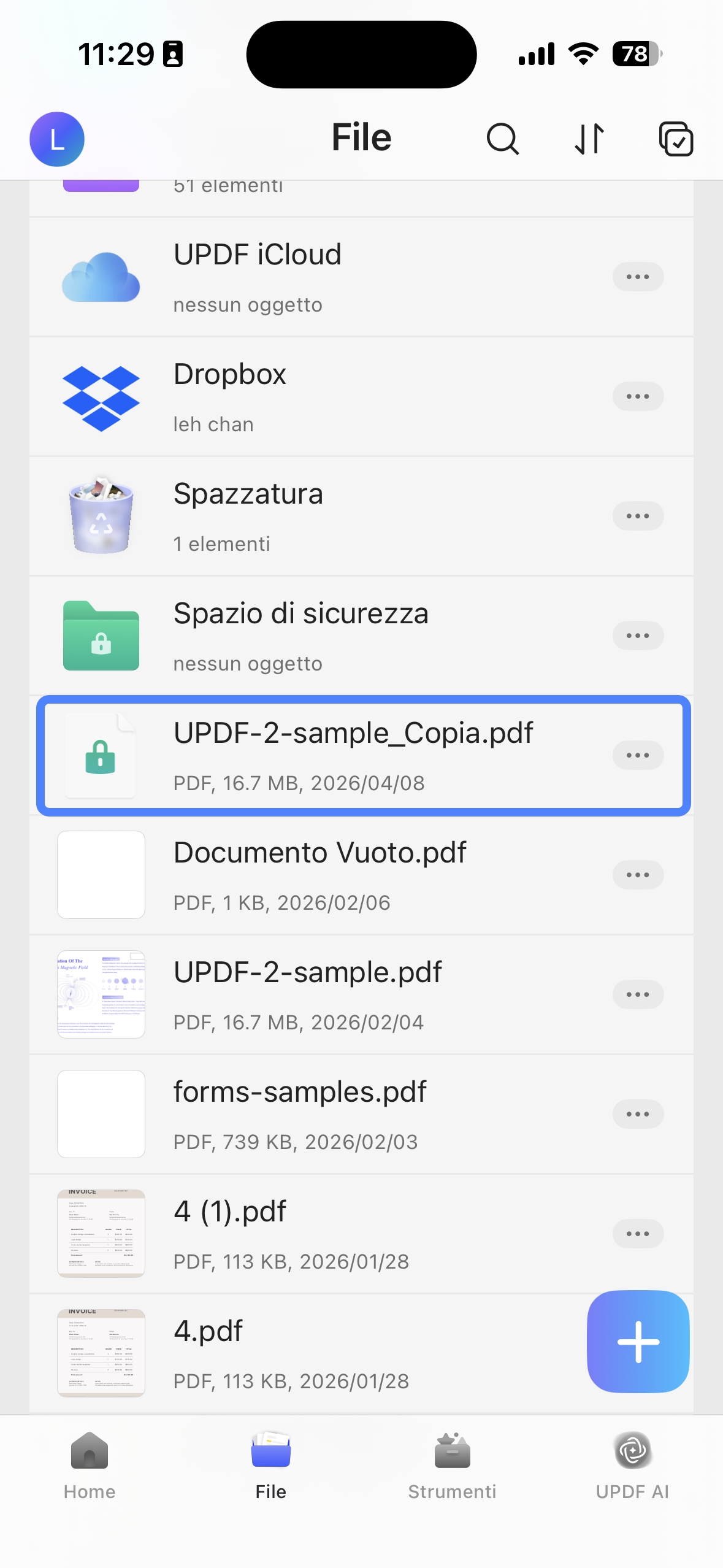 tap on the password-protected pdf