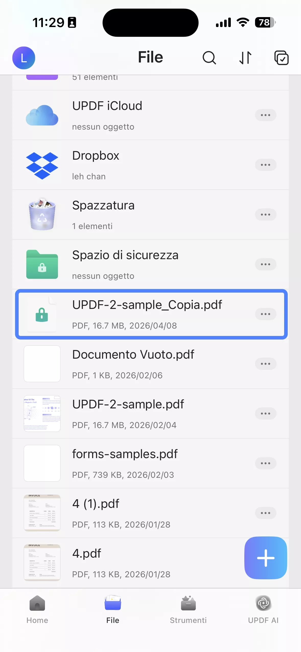 tap on the password-protected pdf