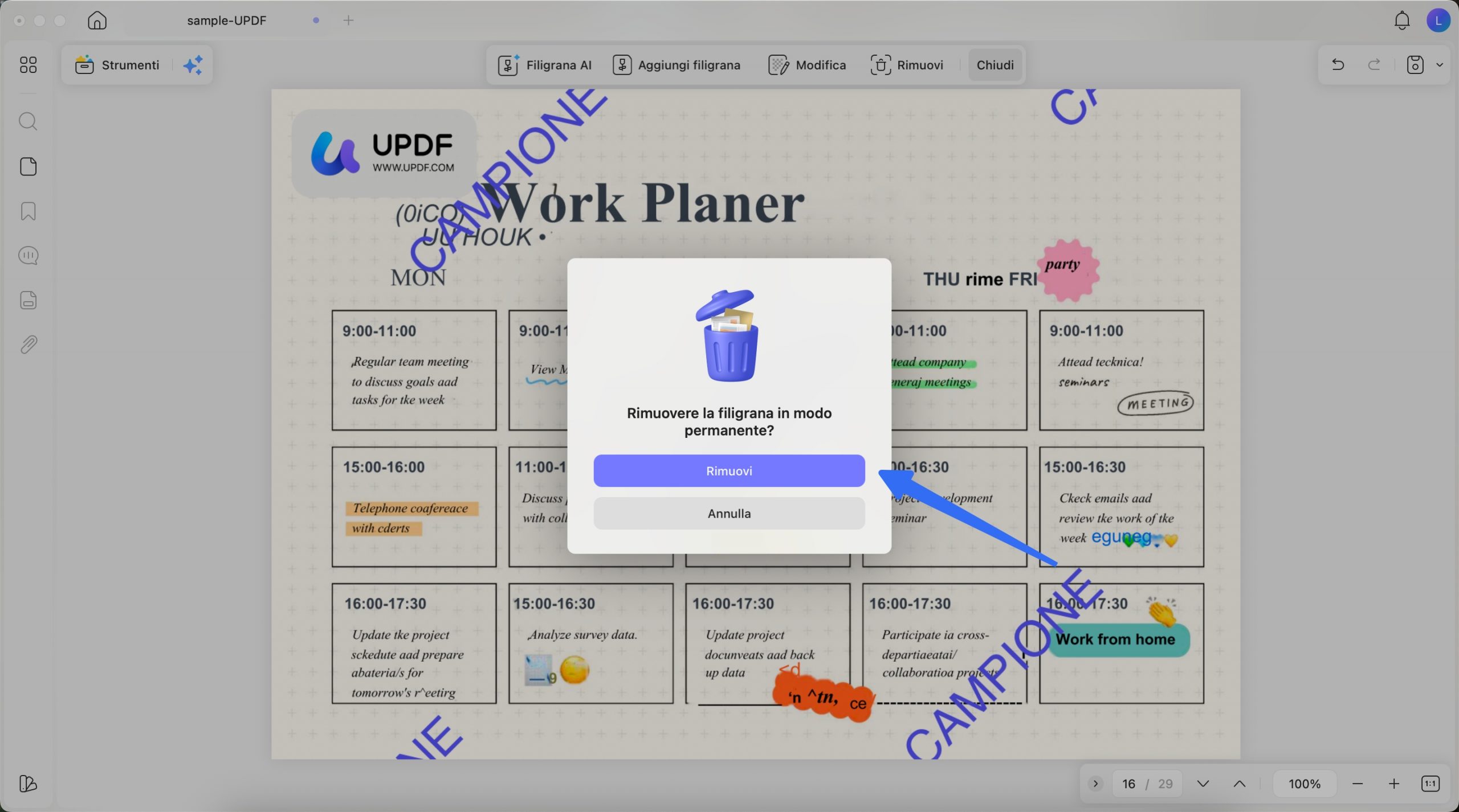 confirm to remove watermark from pdf with UPDF on Mac
